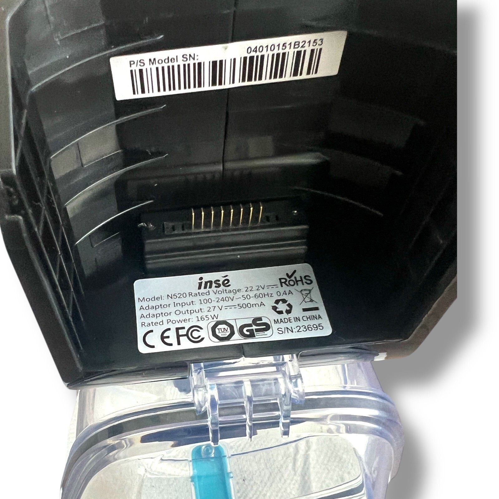 Genuine INSE N520 Vacuum Motor Body & Bin Replacement Part Assembly – Light Blue
