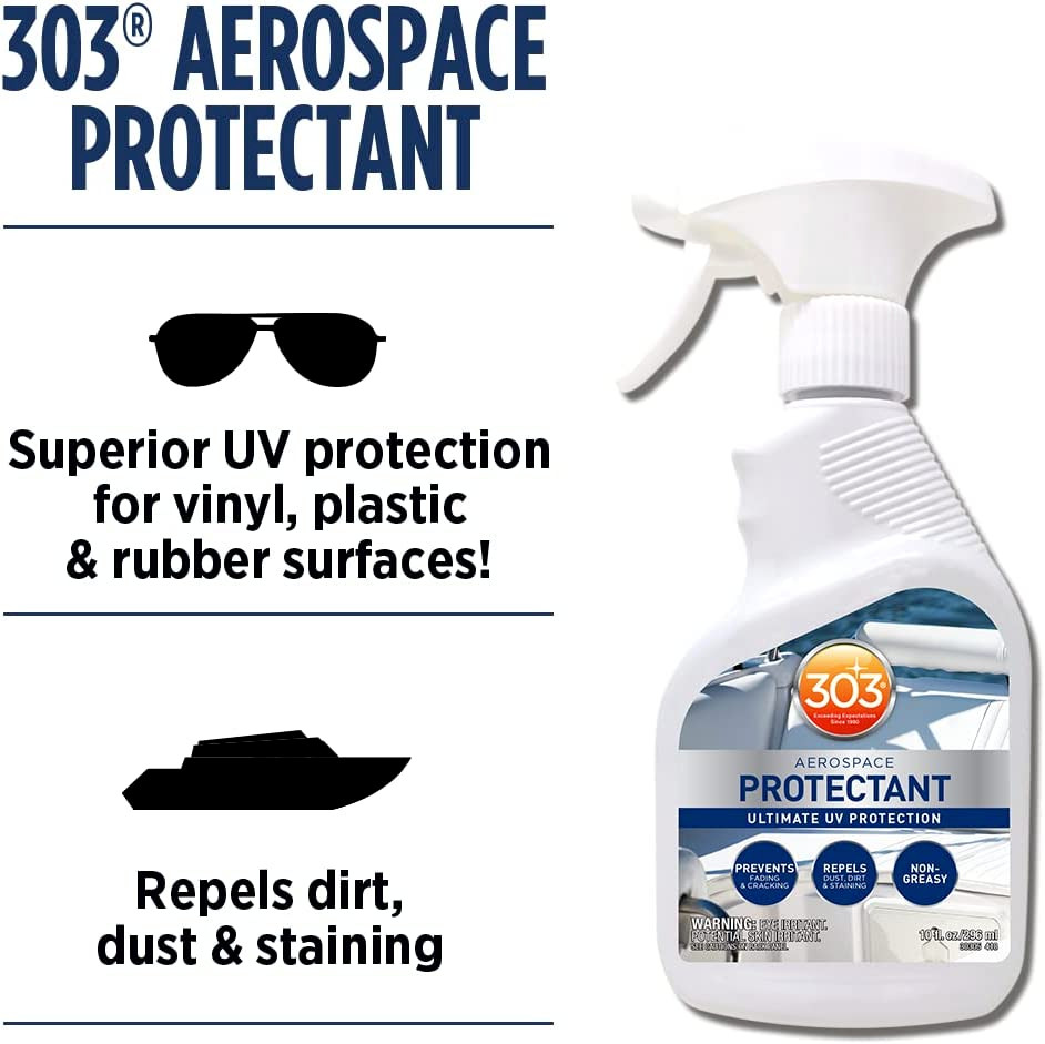 2 PACK 303 Aerospace Protectant 10 OZ Spray VINYL RUBBER PLASTIC LEATHER BOAT
