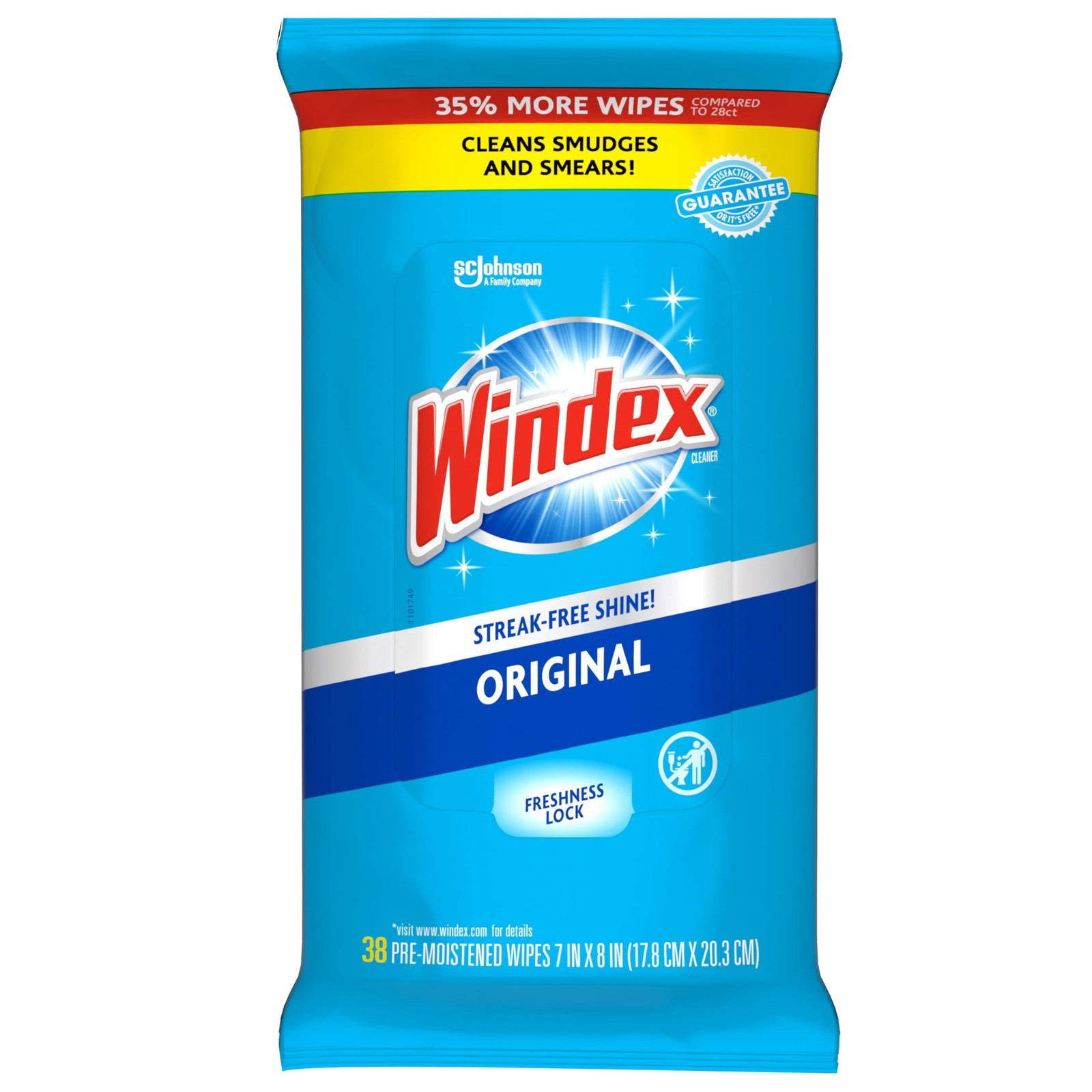 Windex Wipes Glass Cleaning, 38 Count (Pack of 1), 38 1)