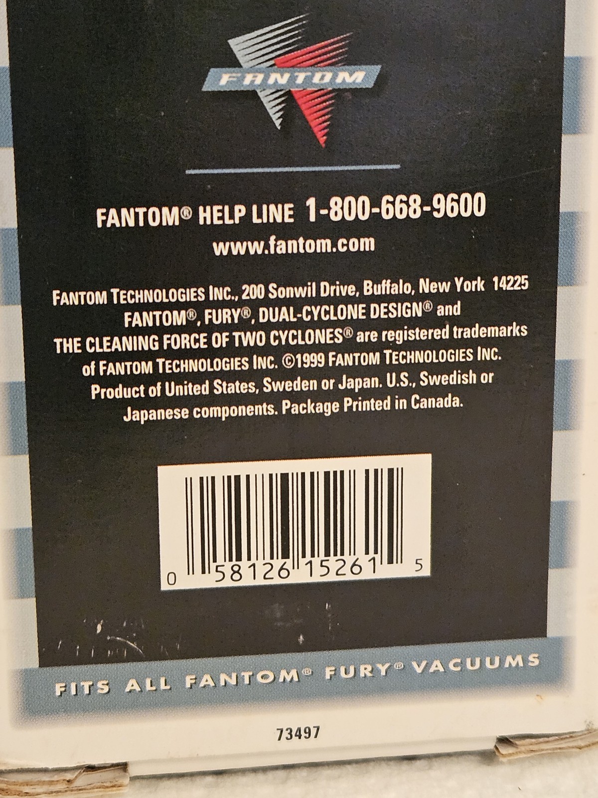 OEM Fantom Fury Vacuum Replacement HEPA Filter Cartridge HRC400C