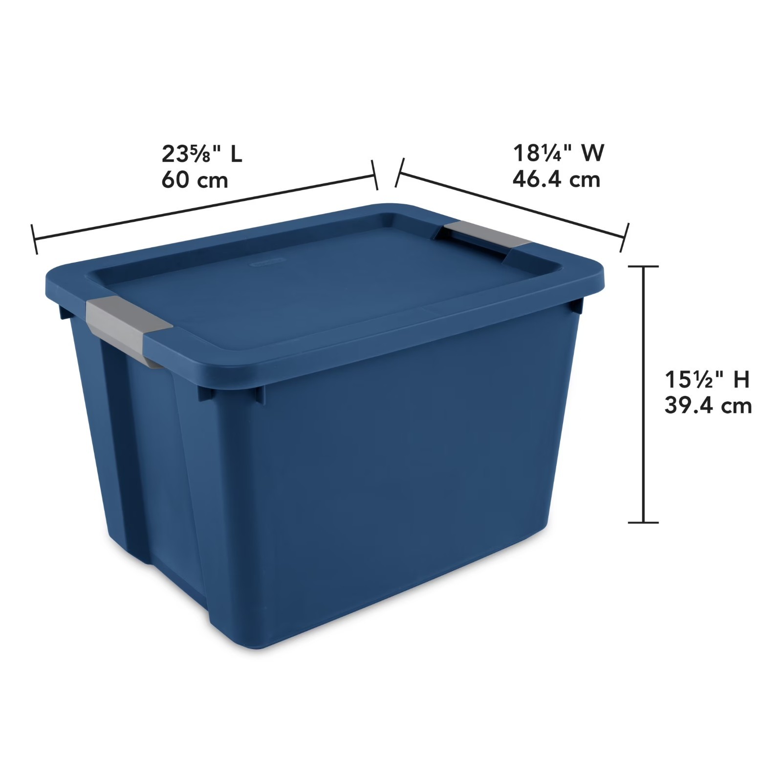 Sterilite 20 Gallon Large Storage Bin,Plastic Storage Container Latch Lid,Blue.