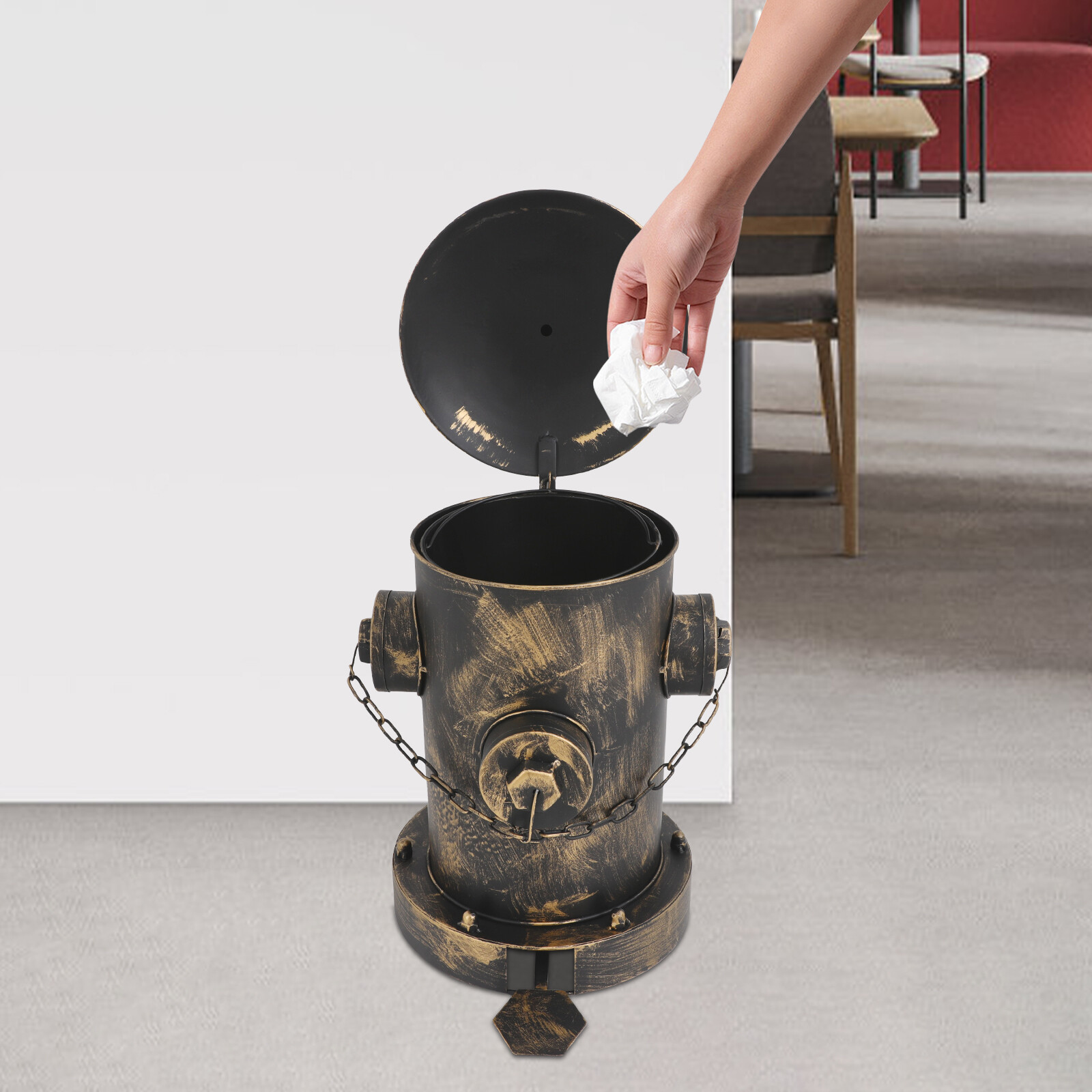 Vintage trash can – bronze color