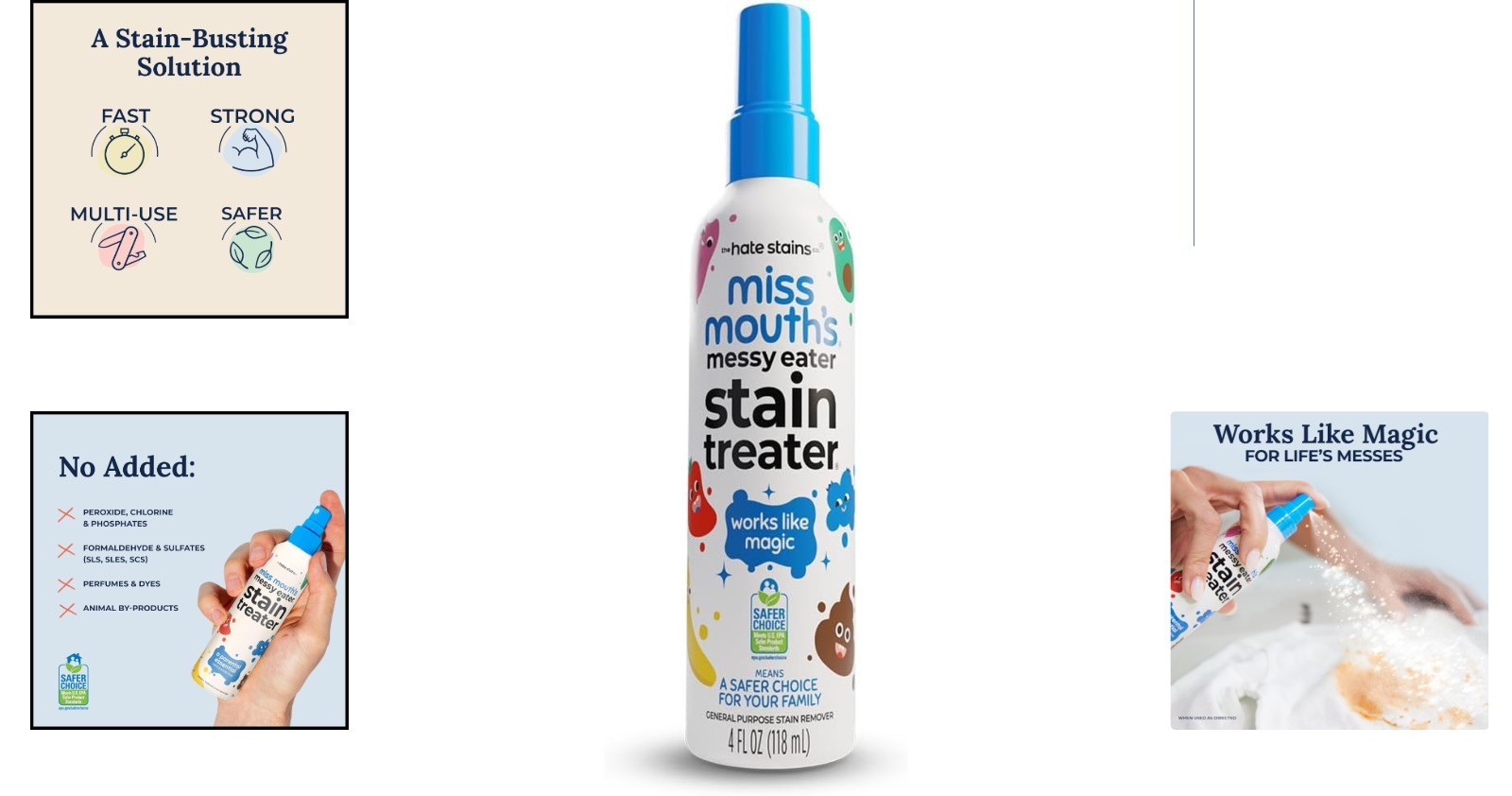 Messy Eater Stain Treater Spray – 4oz Biodegradable Stain Remover for Baby