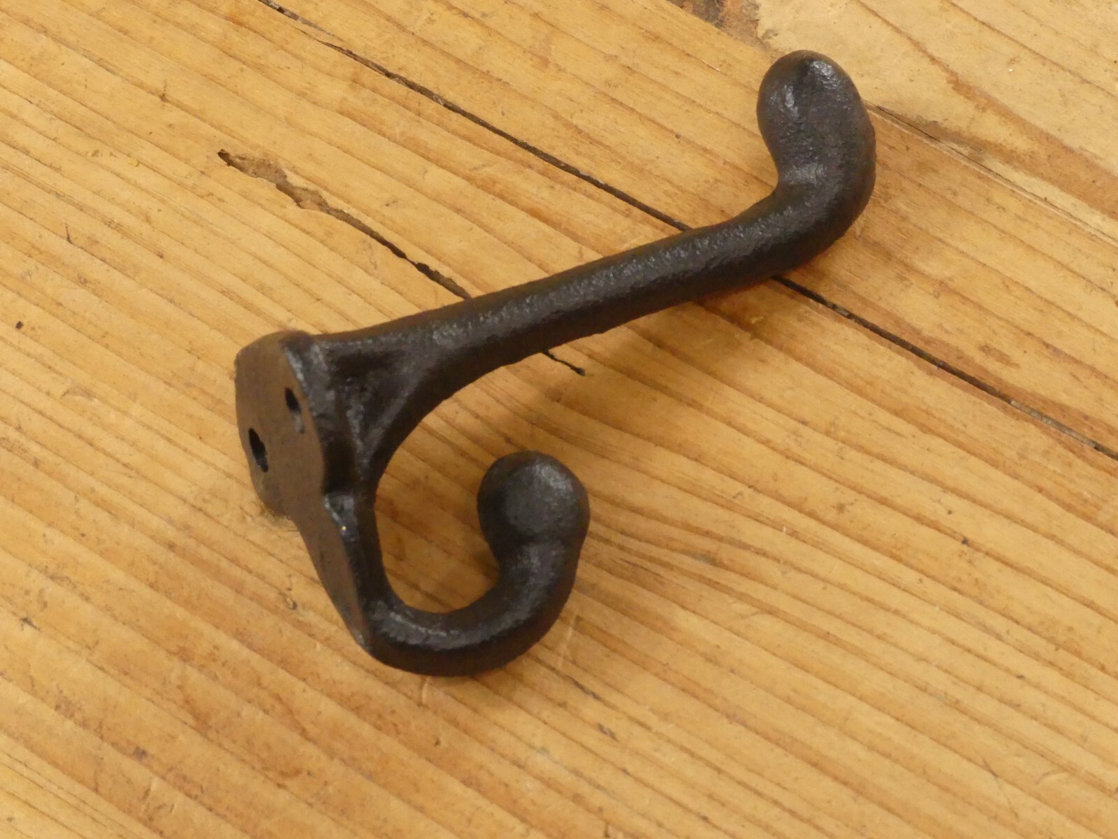 100 BLACK CAST IRON ACORN HOOKS 3 1/4″ LONG HOOK COAT HAT WALL BATHROOM TOWEL