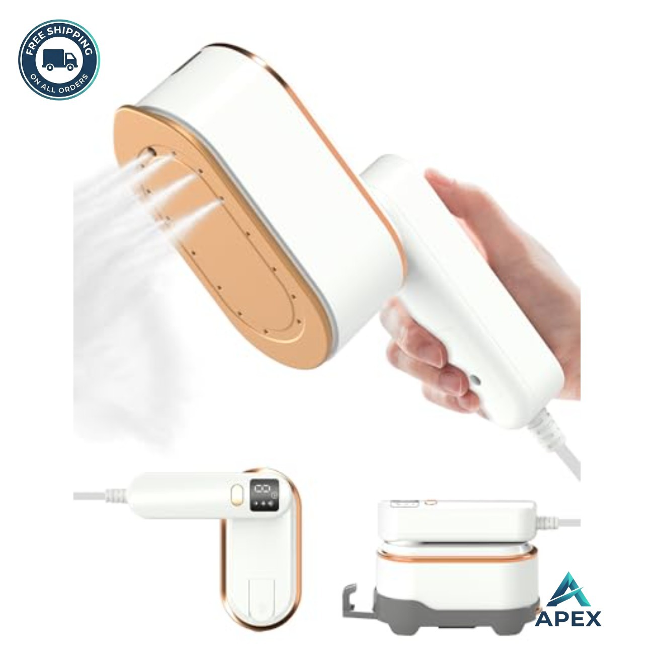 Handheld Travel Steamer Iron 1200W 150ml 3 Steam Levels LCD Screen Fast Heat