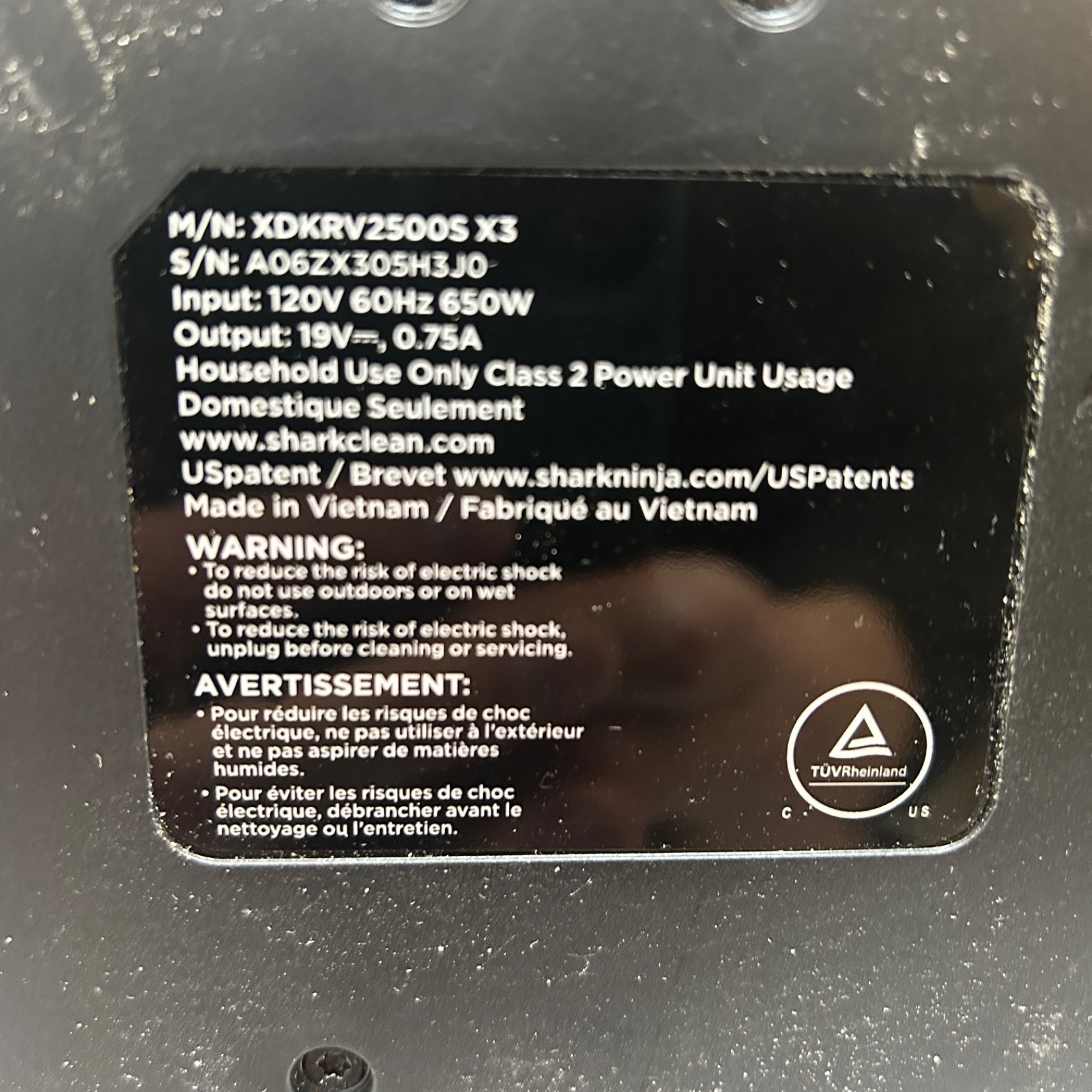 Dock Station for Shark AI Ultra 2in1 Robot Vacuum and Mop Black AV2510SXUS WORK