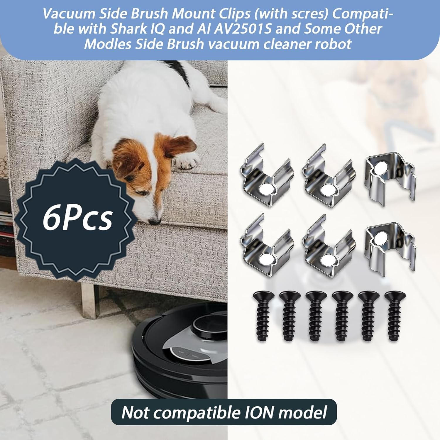 Vacuum Side Brush Mount Clips For Shark IQ & AI AV2501S Robot Vacuum (3Pcs)