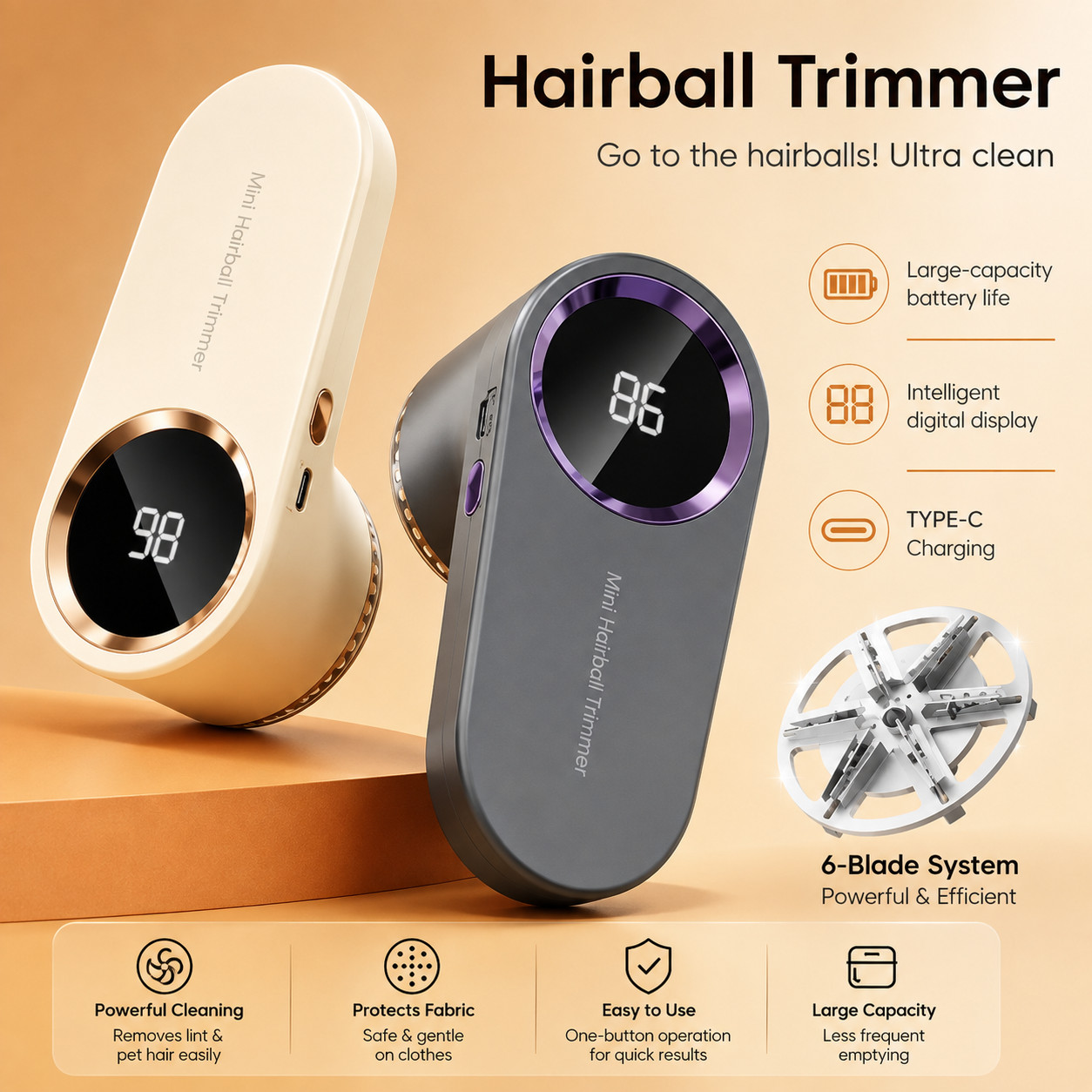 Rechargeable Fabric Shaver Lint Remover USB Electric Fuzz Pill Remover LED