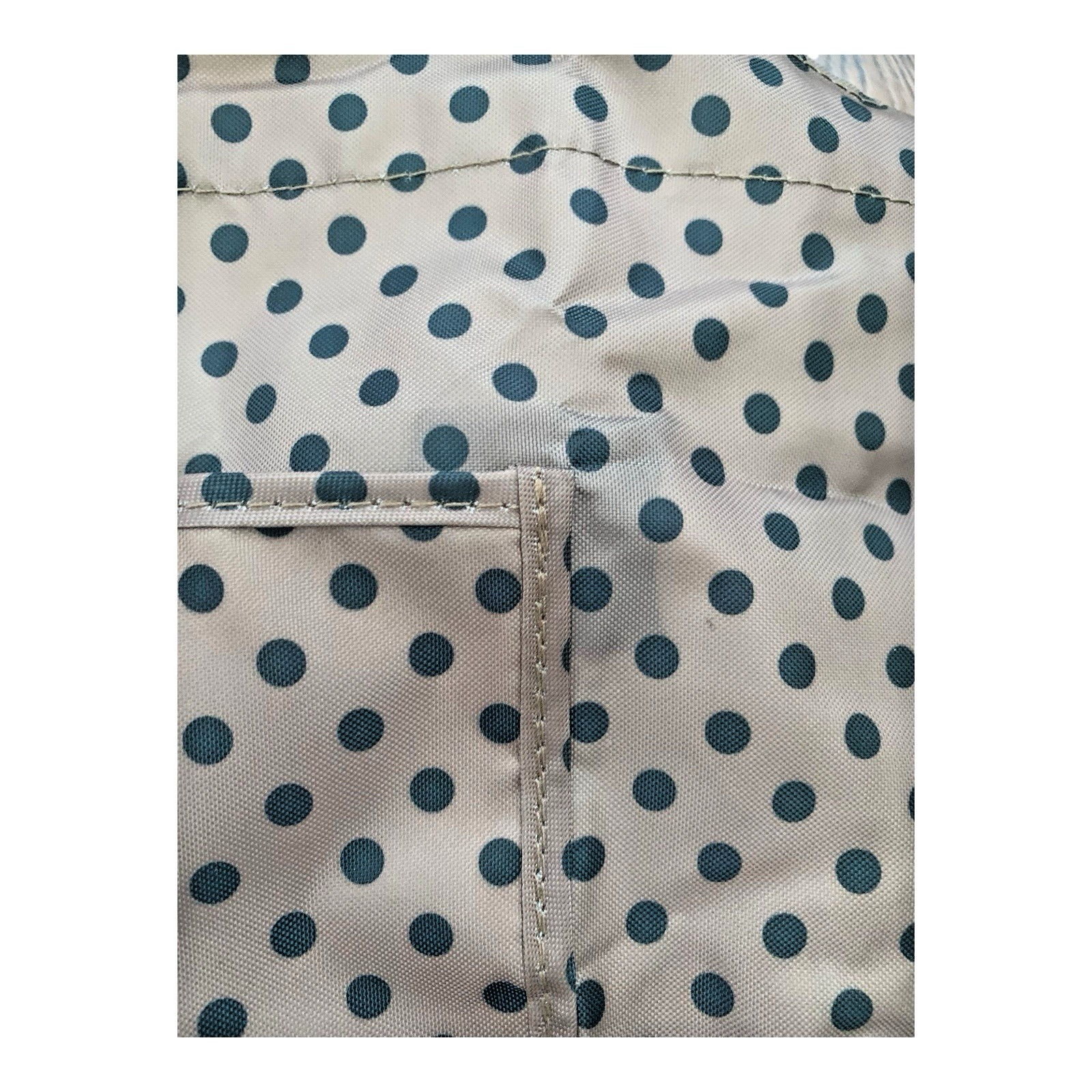 Unbranded Folding Reusable Tote Bag Set Paisley Polka Dot Blue Tan 5 Piece Set