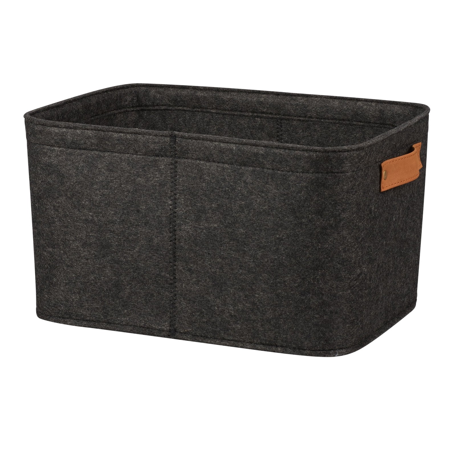(3 pack Medium Gray Felt Decorative Storage Basket 15 in x 11.02 in x 7.87 in