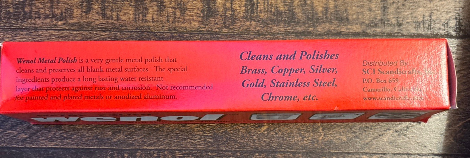New WENOL Metal Cleaner & Polish With Surface Protection Red Tube 100ml/3.98oz