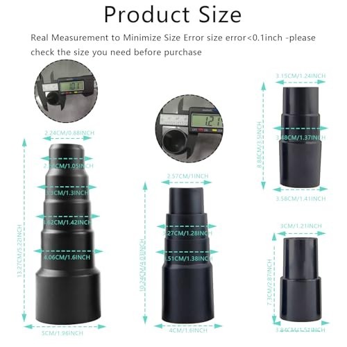 4-Pcs Vacuum Hose Adapter Kit – Reducer Connectors for Wet Dry Shop Vac, 25-42