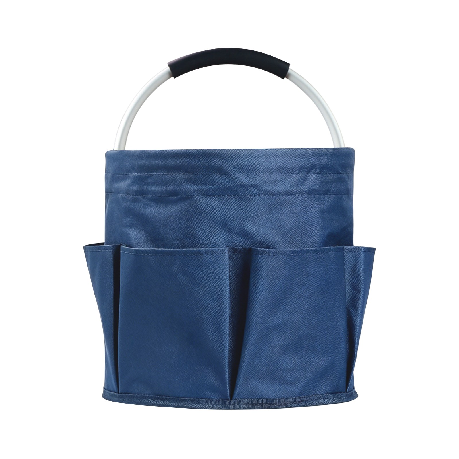 Foldable Storage Basket With Six Side Pockets And Large Central Compartment