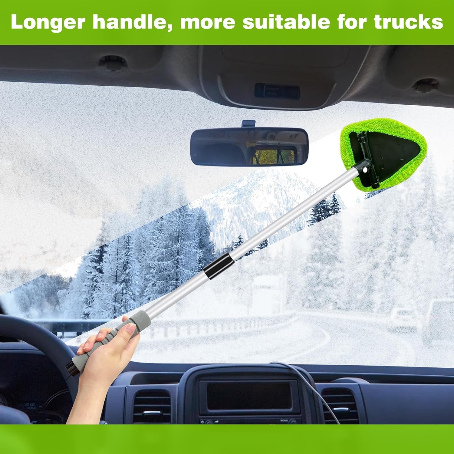 29-inch Windshield Cleaner Kit with Extendable Handle and Microfiber Pads