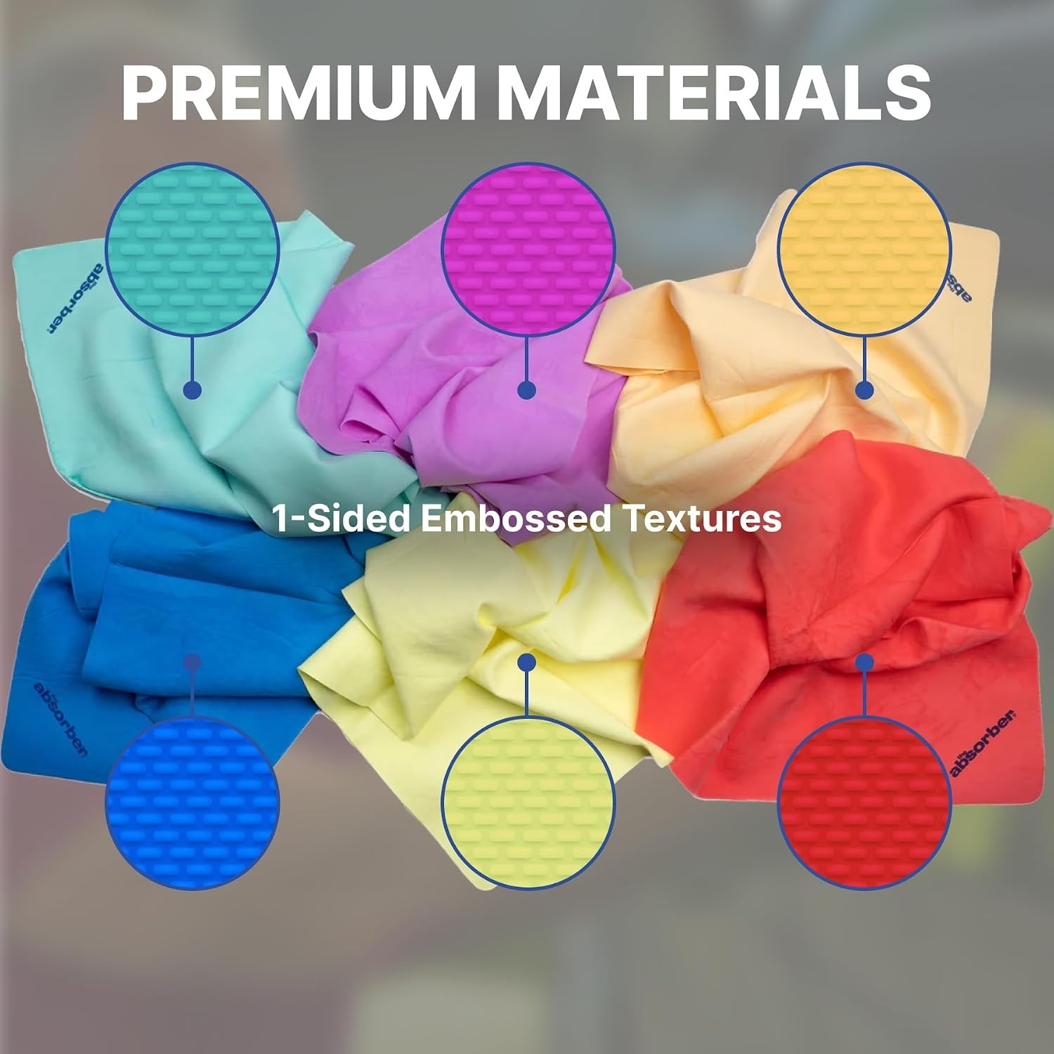 The Absorber Large 17″ X 27″, Assorted Colors, 1-Side-Textured, 2-Towel Pack –