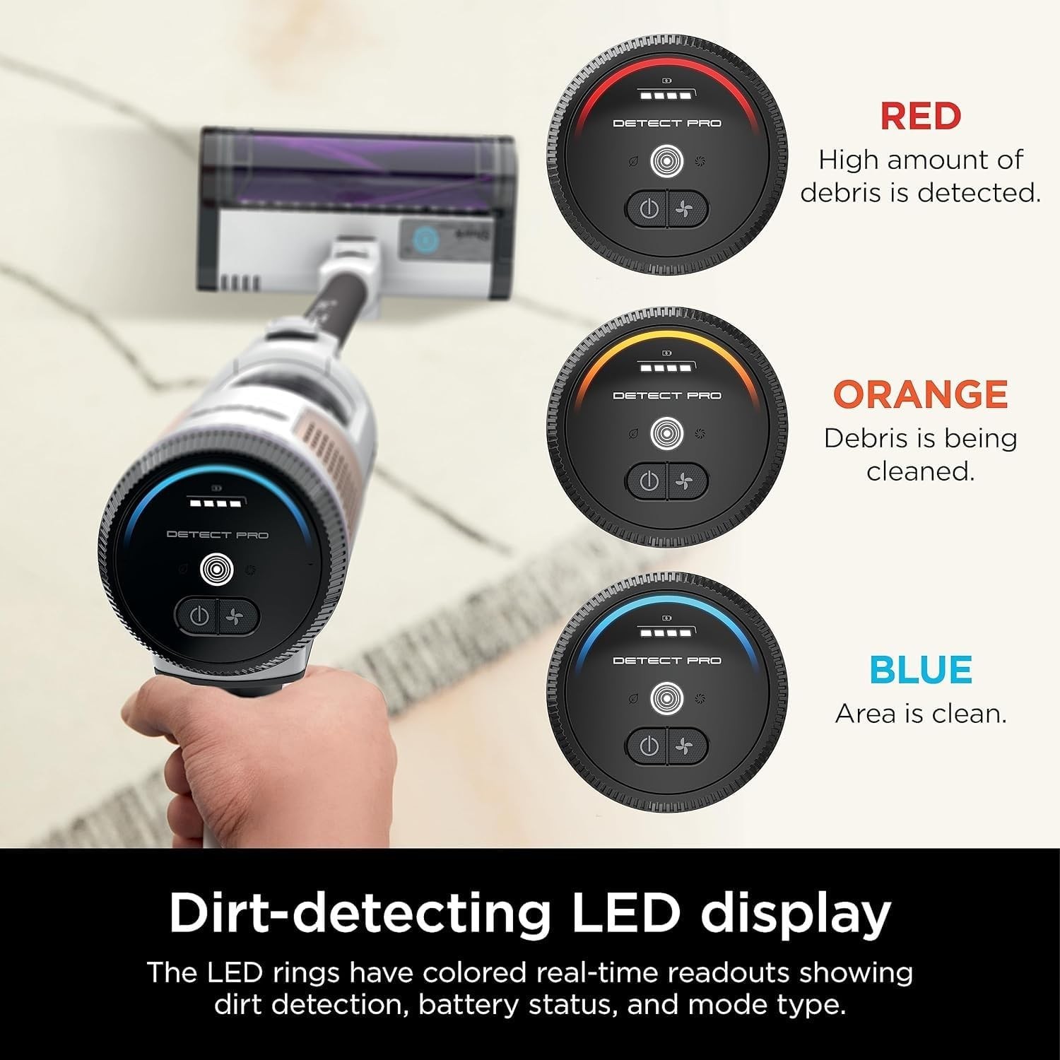 Shark R-IW1615QBL Detect Pro Cordless HEPA Stick Vacuum, Grey/Blue-Scratch&Dent