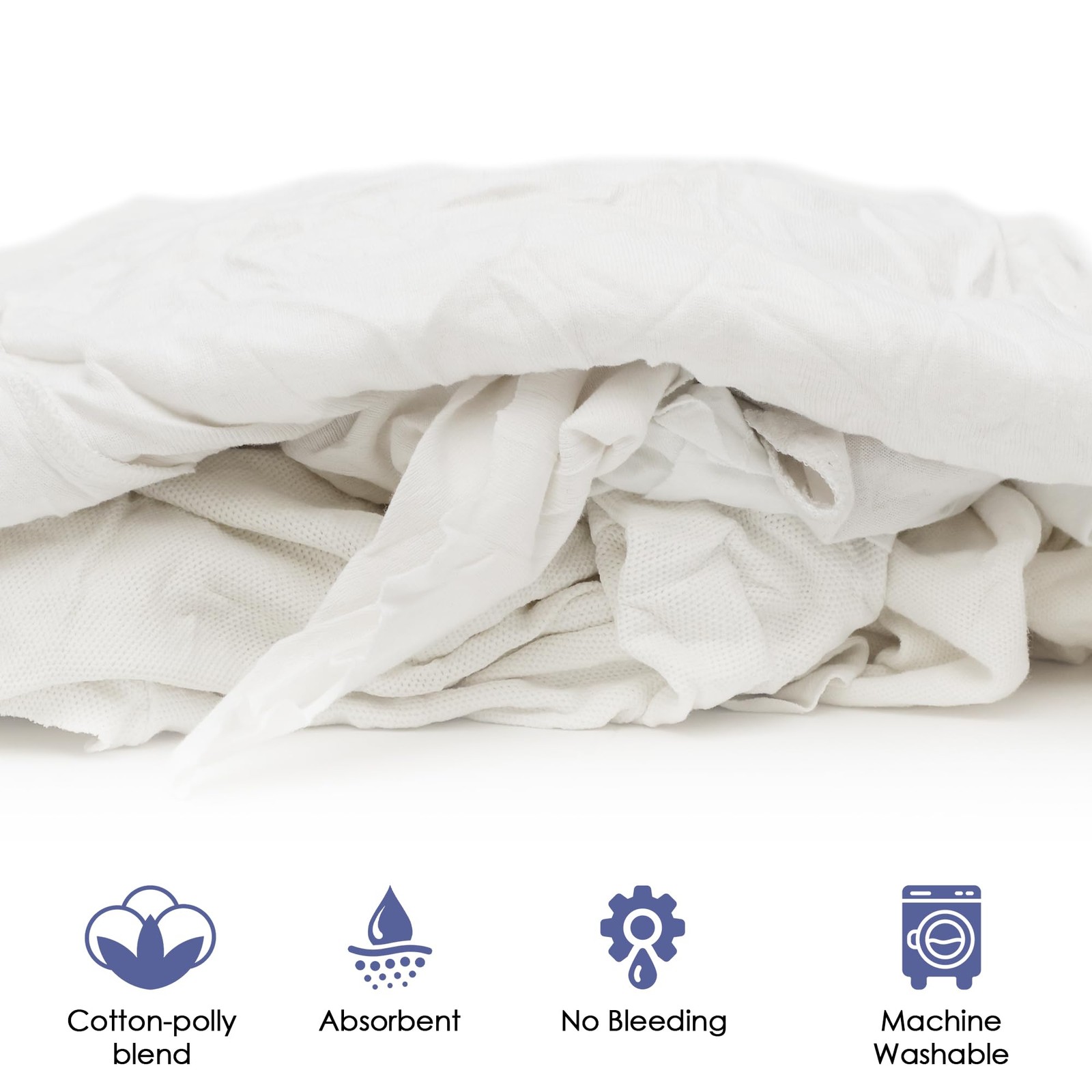 White T-Shirt Bag of Rags, 100% Recycled Material, Cotton Blend Bar Mop, Recl…