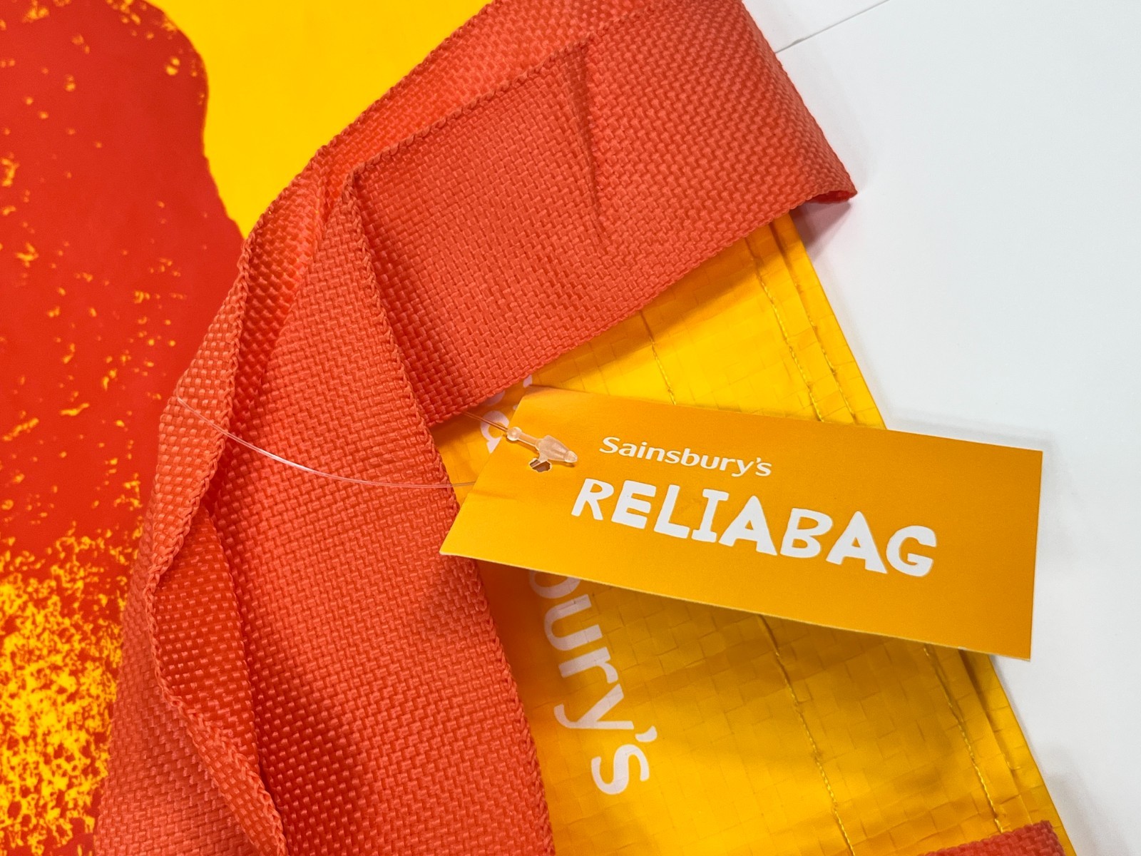 Sainsburys Elephant Tote Reuseable Shopping Bag Orange Yellow UK British Shopper