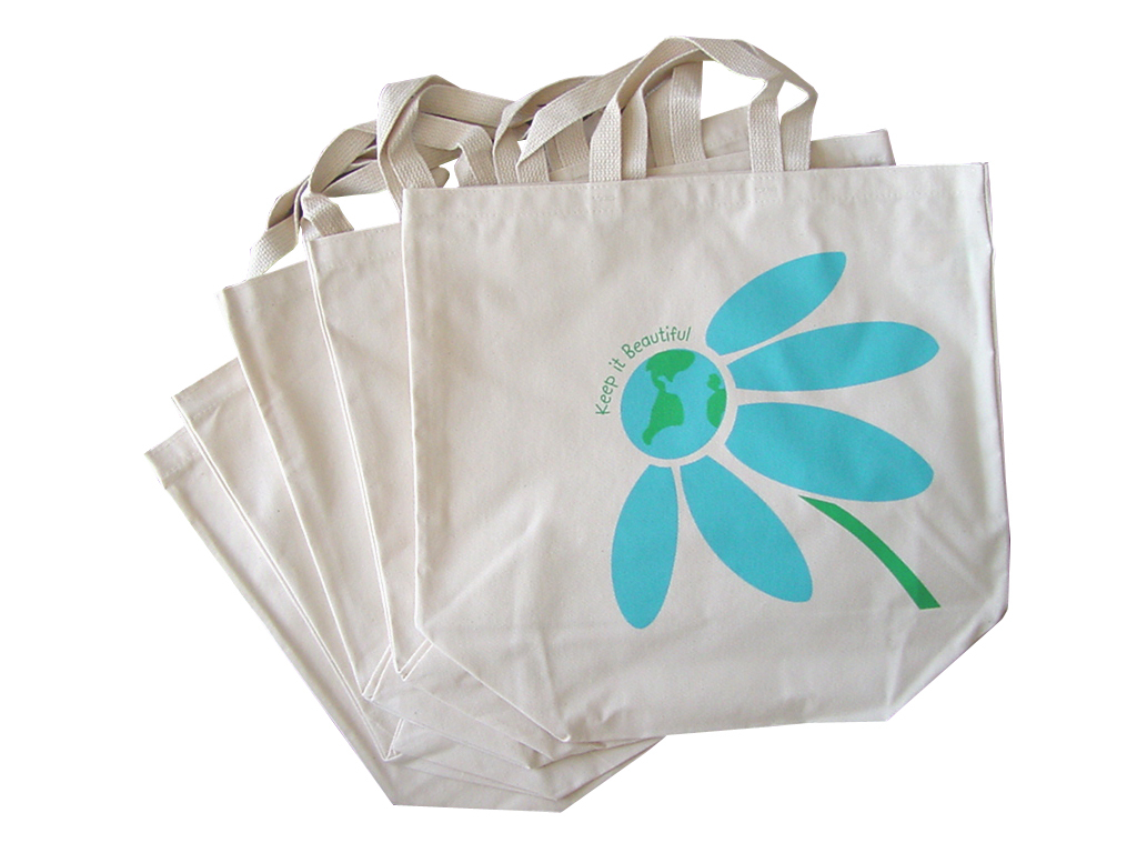 Reduced Price! XL Reusable Tote Bags, Set of 5, Canvas, made in USA