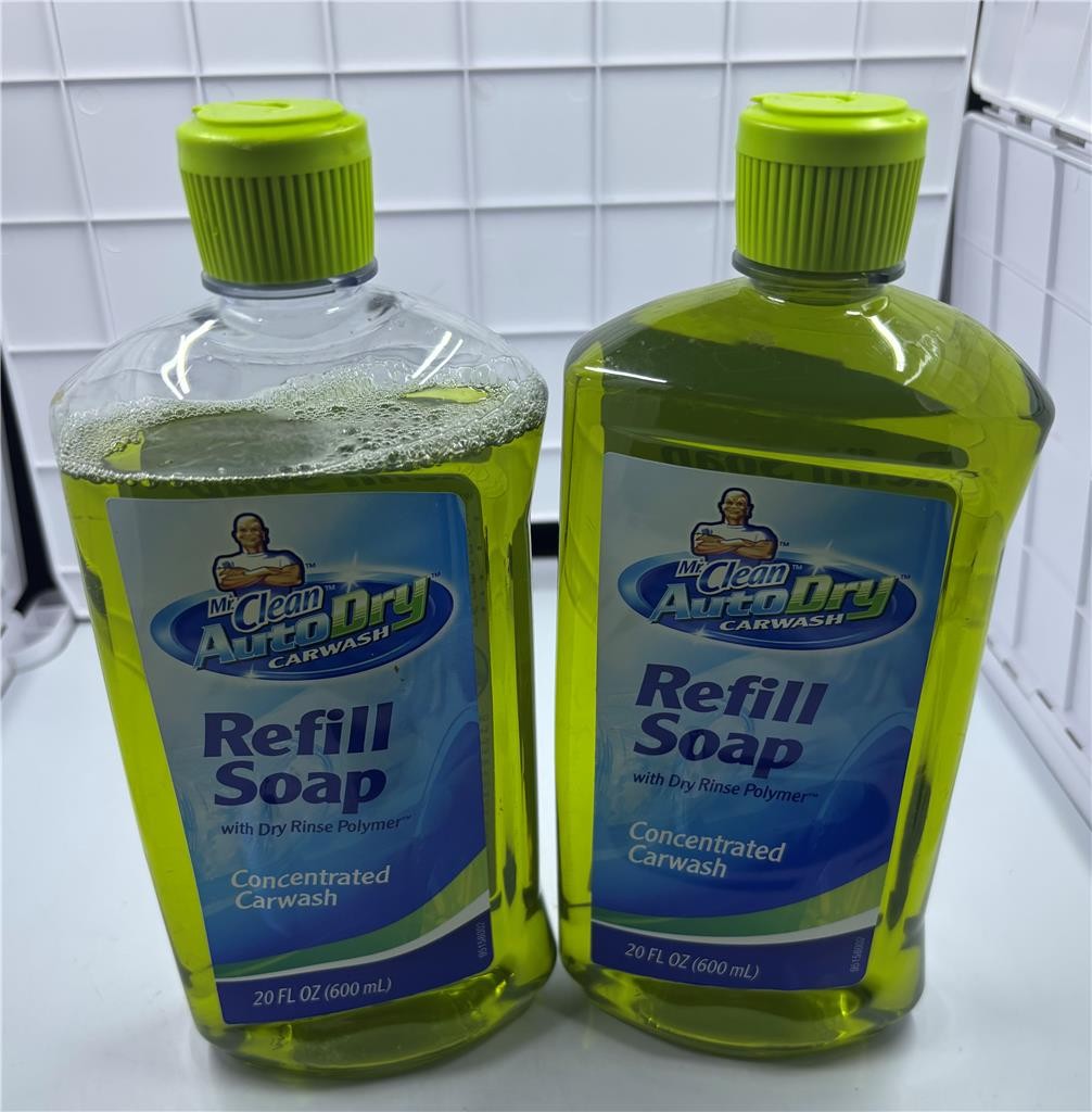 Mr Clean Auto Dry carwash refill soap concentrated 2 bottles 20 oz read