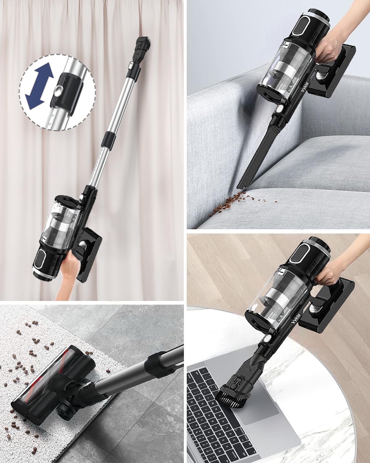 VYKLO V12 32Kpa 65Mins Cordless Handheld Stick Vacuum Cleaner Hard Floor Carpet