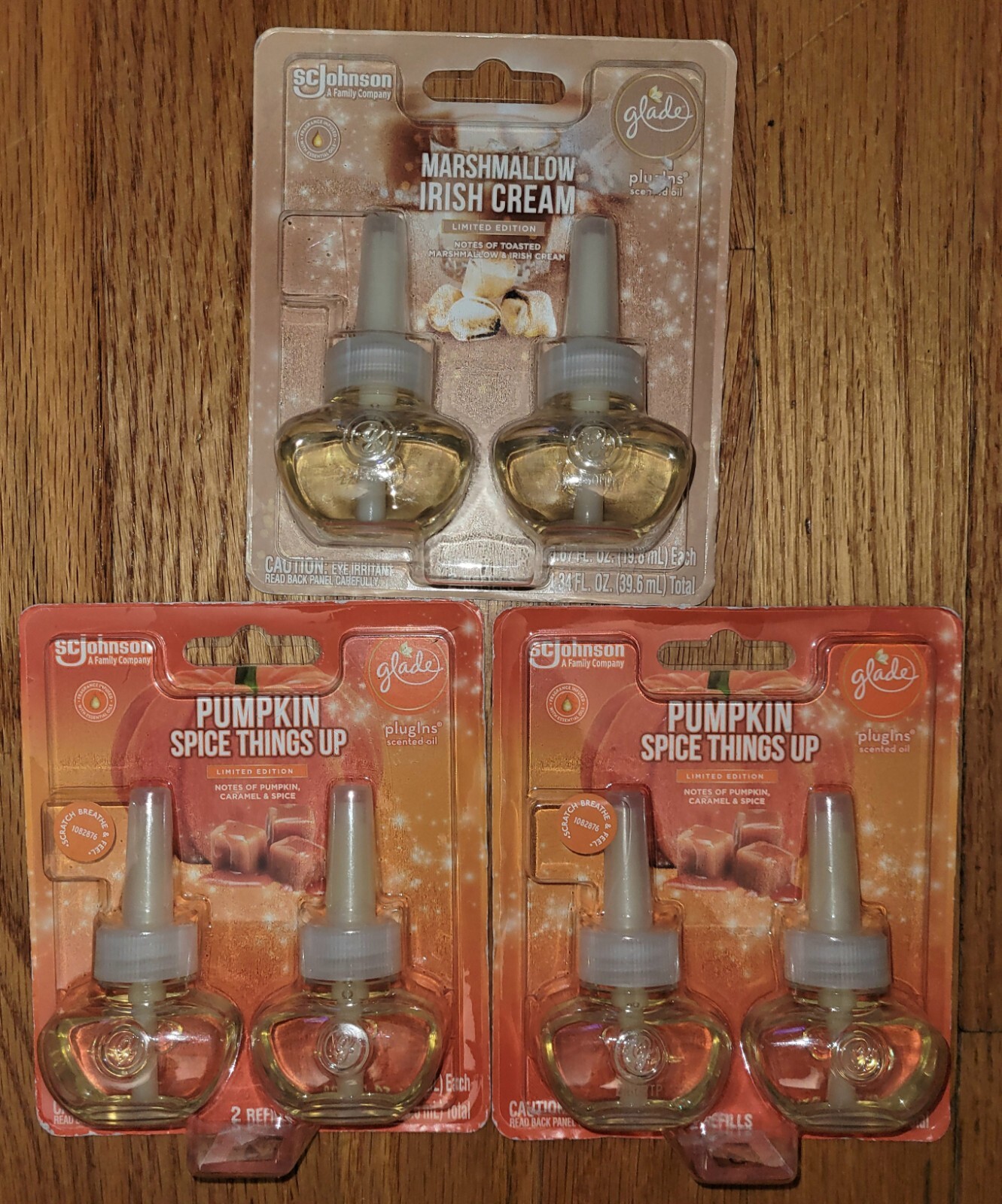 6 Glade Marshmallow Cream/Pumpkin Plug In Refill Air-Fresheners (3 Packs of 2)