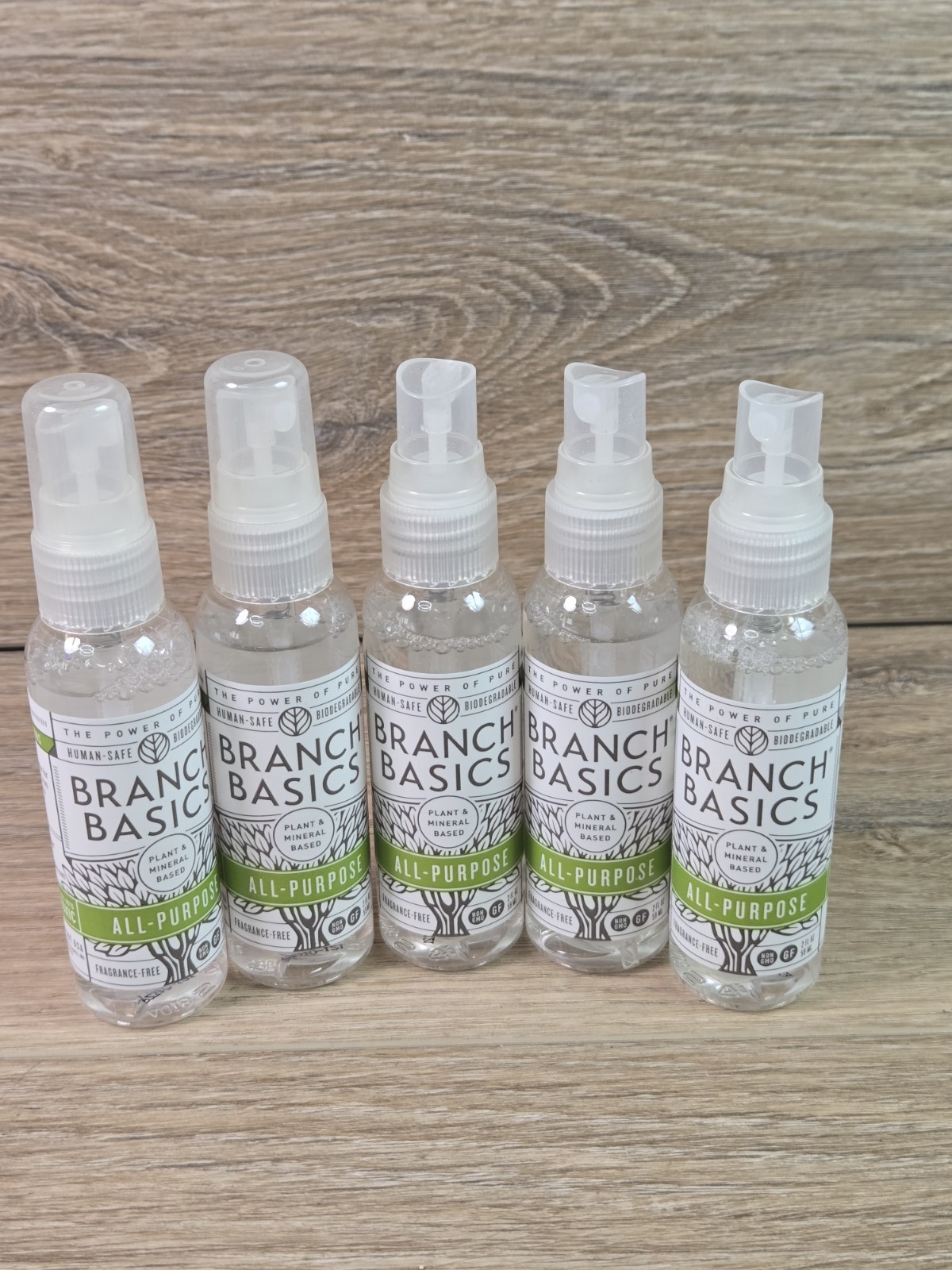 Lot of 5 — Branch Basics All Purpose- Refillable 2 oz Non Toxic Spray Bottles