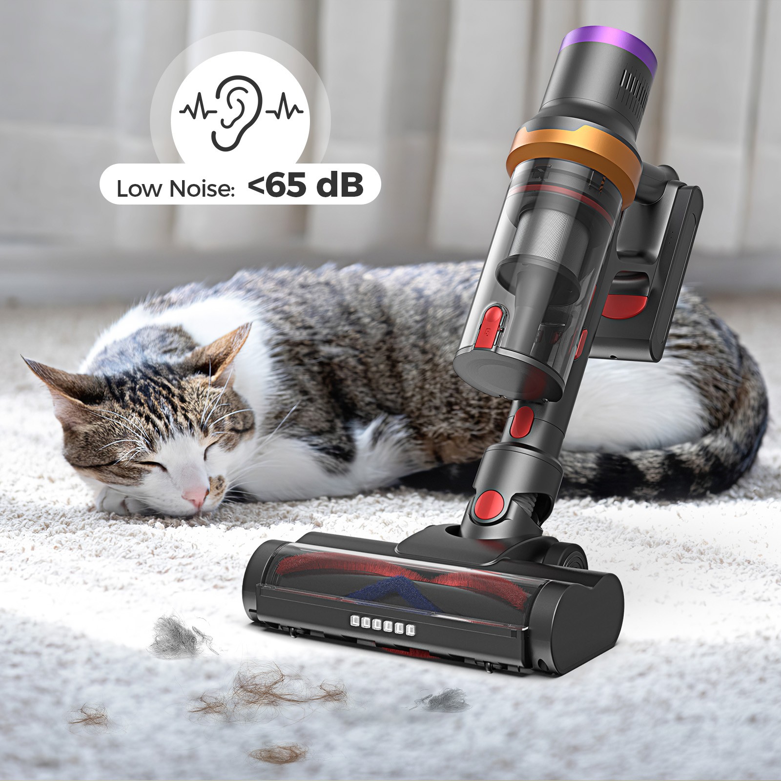 Cordless Vacuum Cleaner Stick Floor Vacuum 45min 45KPA Lightweight Rechargeable