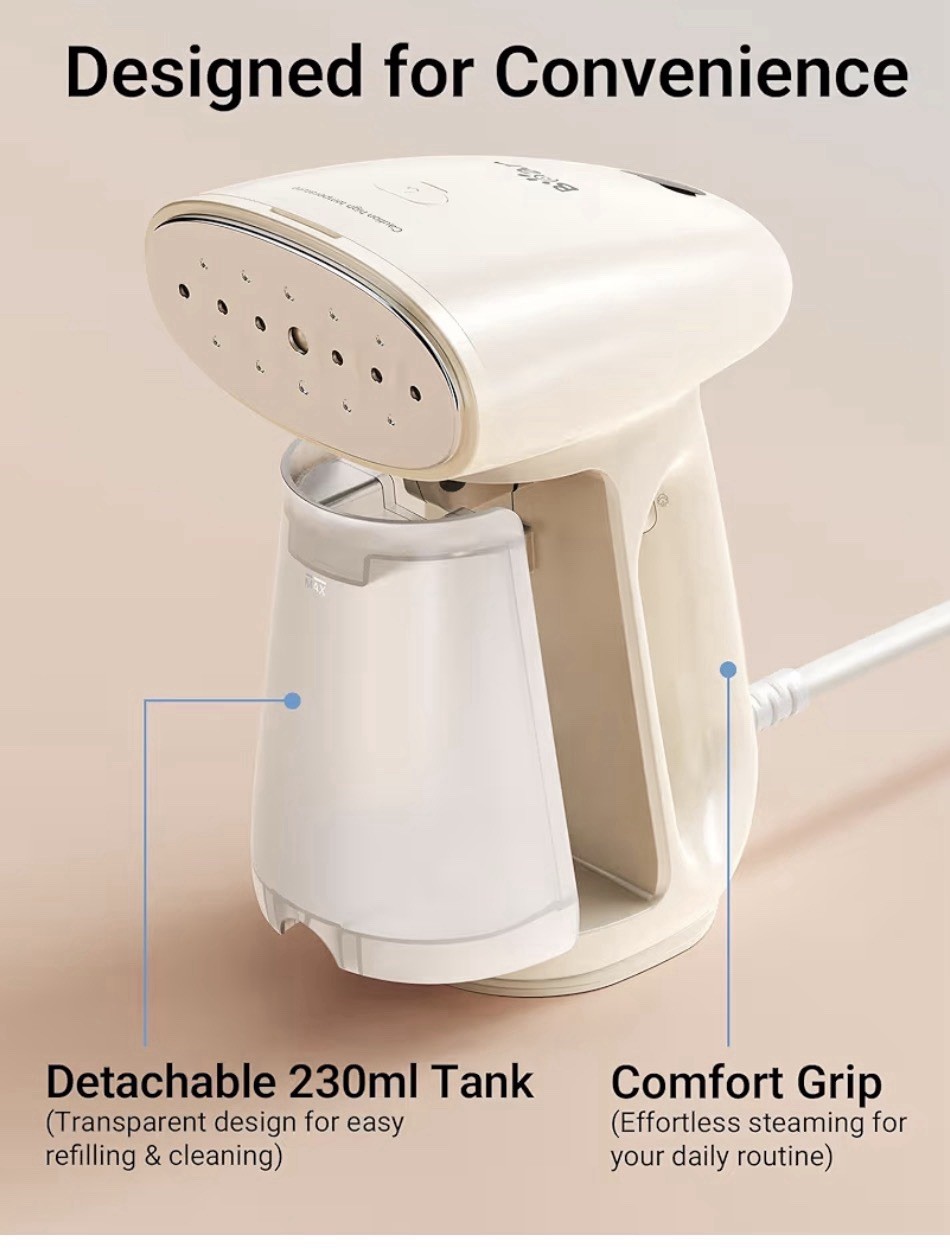 Bear Steamer for Clothes, Handheld Clothes Steamer,1300W Strong Power Garment St