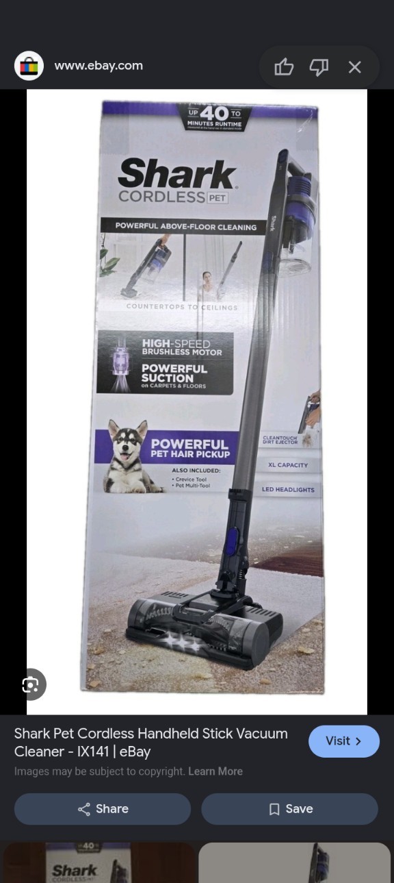 Shark IX141H Pet Cordless Stick Vacuum with Anti-Allergen Complete Seal