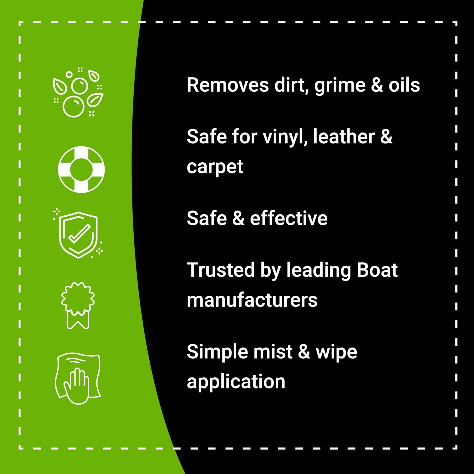 Premium Vinyl & Leather Cleaner 32 Oz – Marine, RV, Powersport – Non-Caustic For