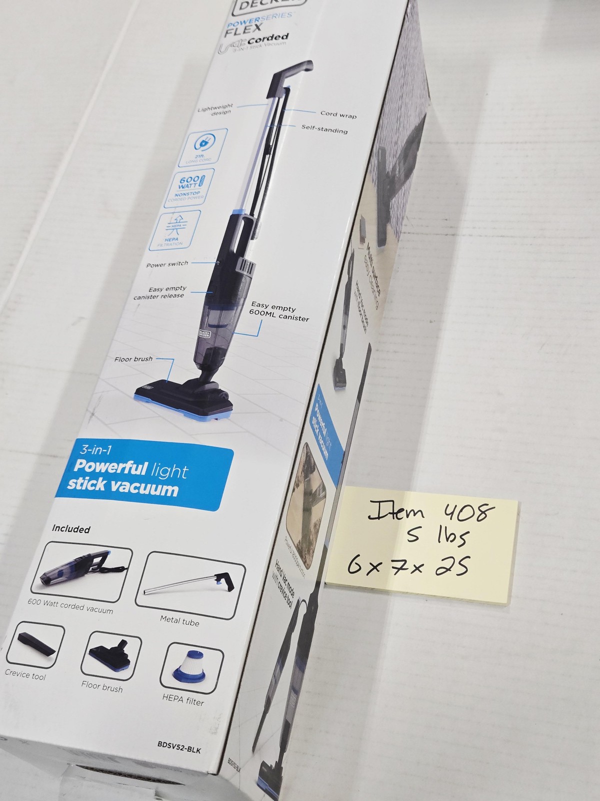 BLACK+DECKER Powerseries Flex 3-in-1 Corded Stick Vacuum 600W HEPA Lightweight