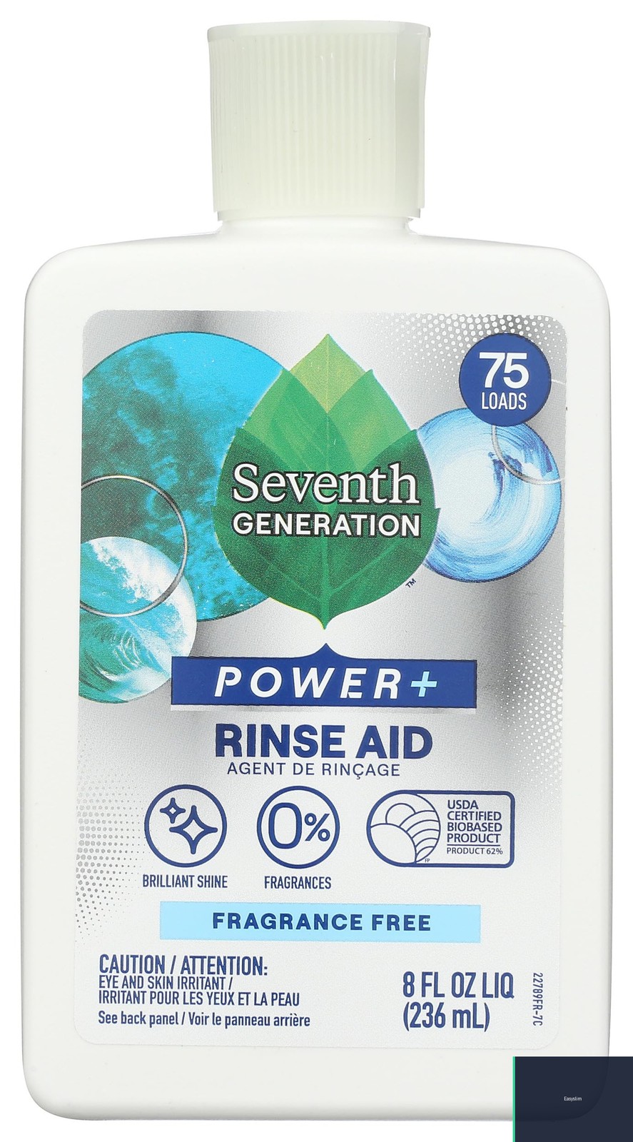 Dishwasher Rinse Aid Free and Clear, 8 Fl Oz Bottle, Cruelty-Free Formula