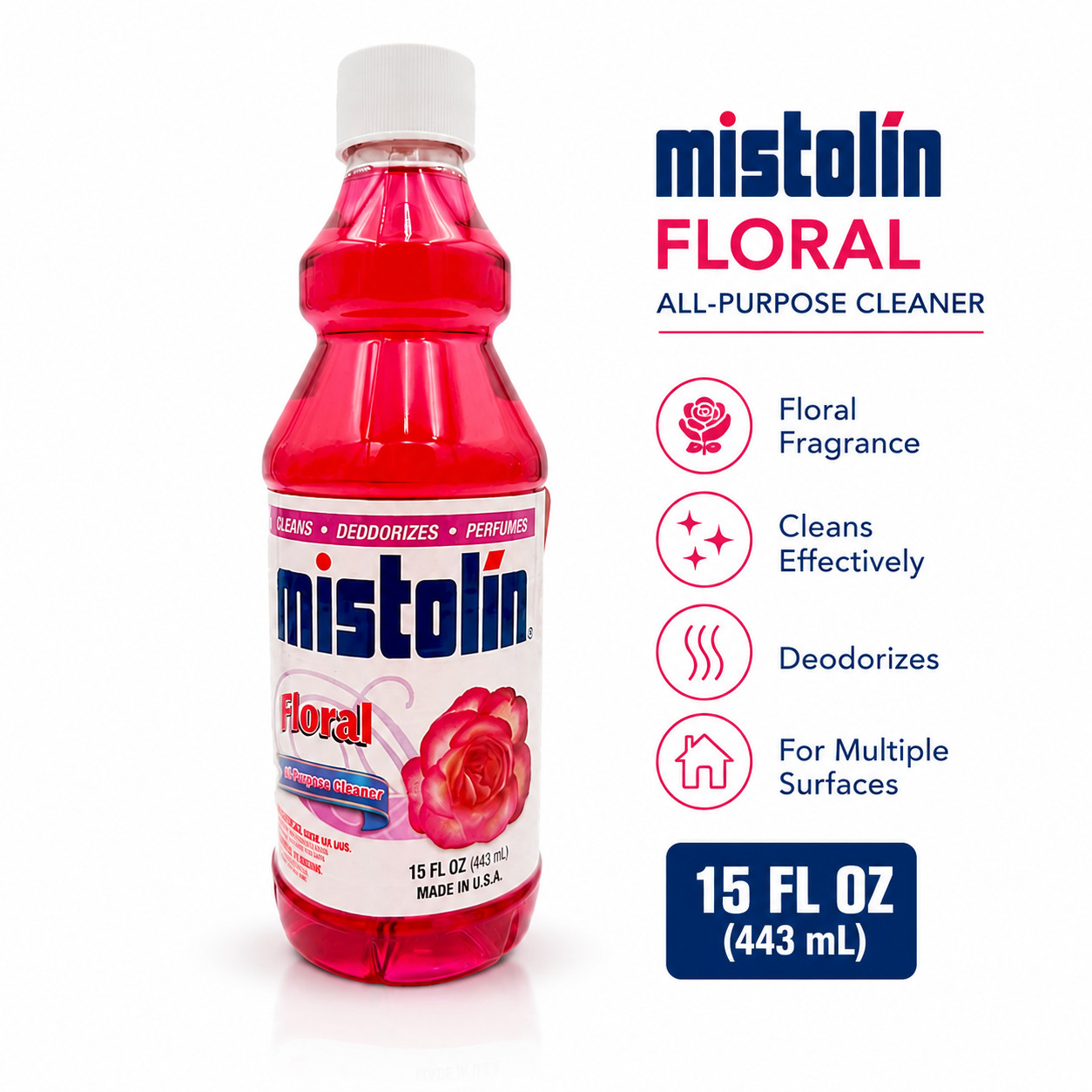 Mistolin Floral All Purpose Cleaner 15 fl oz Pack of 12 Multi Surface Concentrat