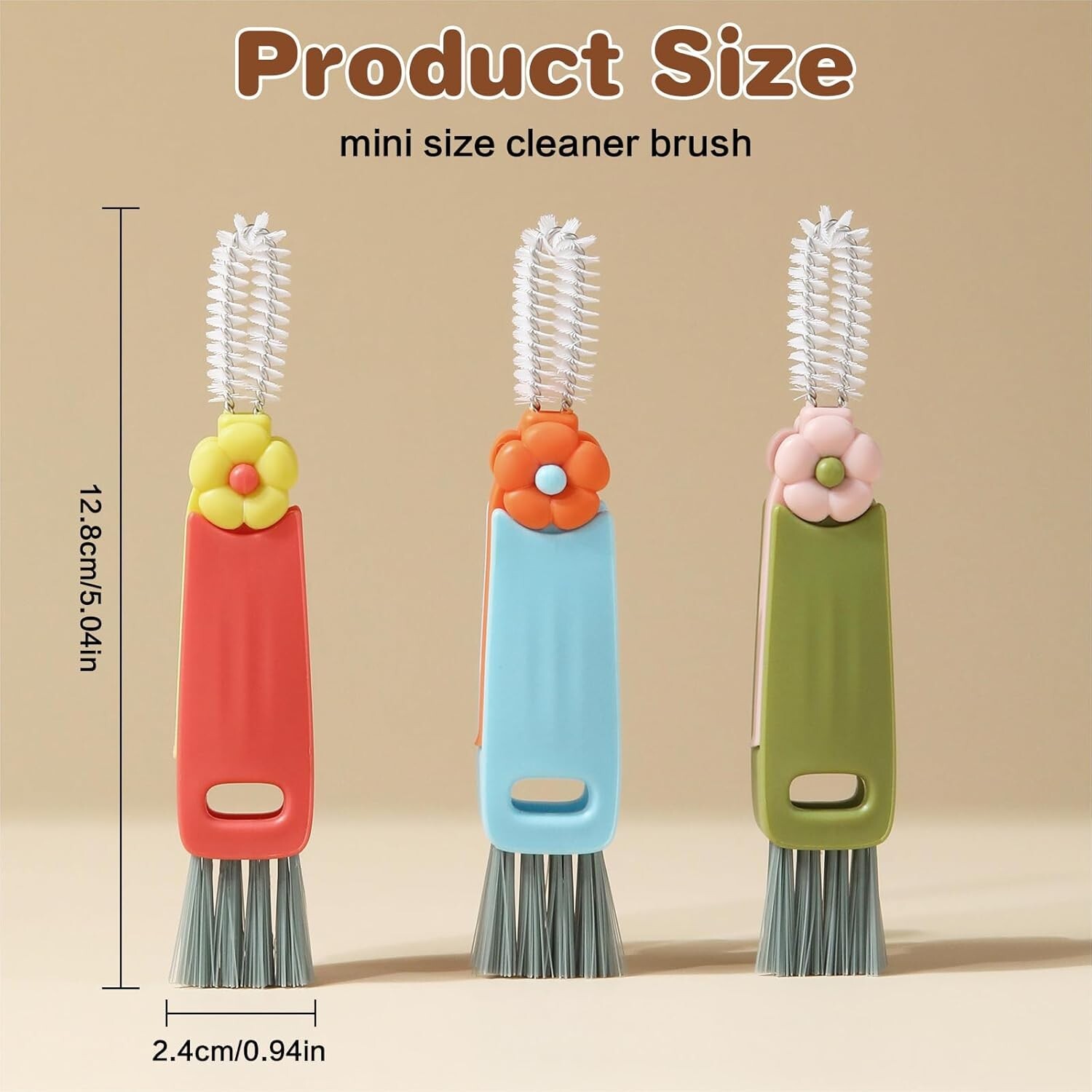 3 in 1 Cup Lid Cleaning Brush, 3 Pack Multifunctional Crevice Gap Cleaner Brush