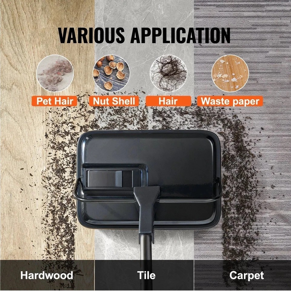 Carpet Sweeper, 7.87 in Sweeping Paths, Floor Sweeper Manual Non Electric, 300