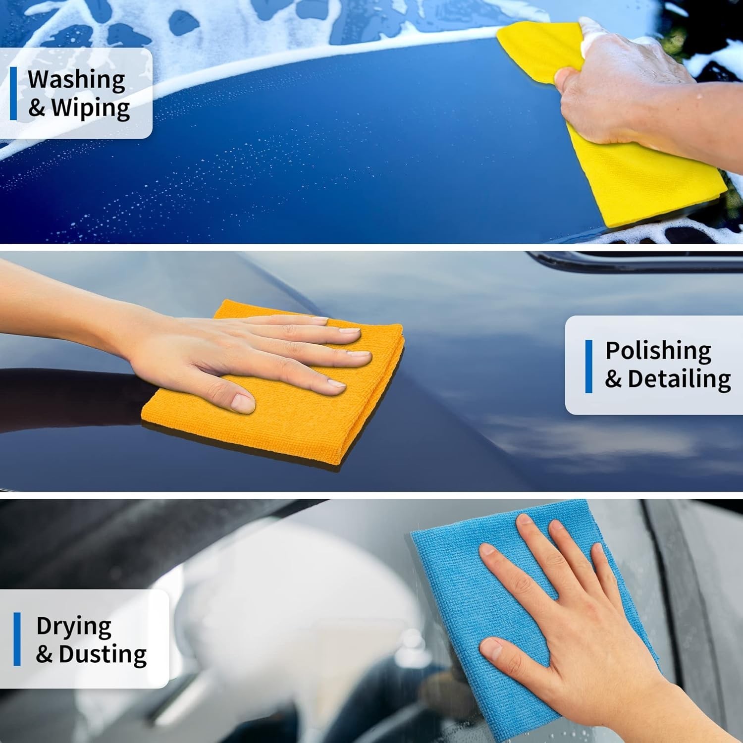 Microfiber Cleaning Cloth, 100 Pack Cleaning Rags Microfiber Towel Bulk Absor…