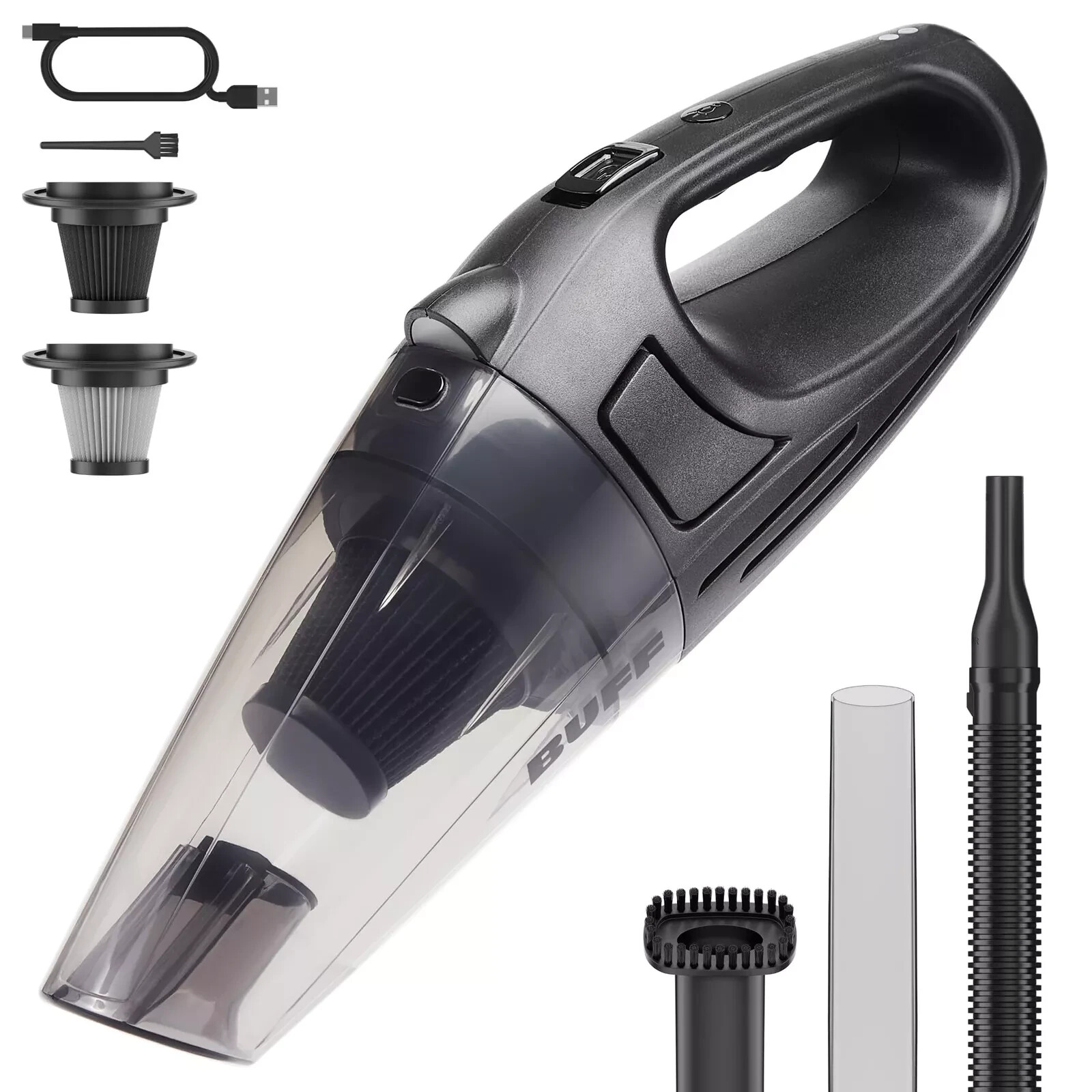 Handheld Vacuum Cleaner Portable Rechargeable Compact 350ml 20min Crevice Tool