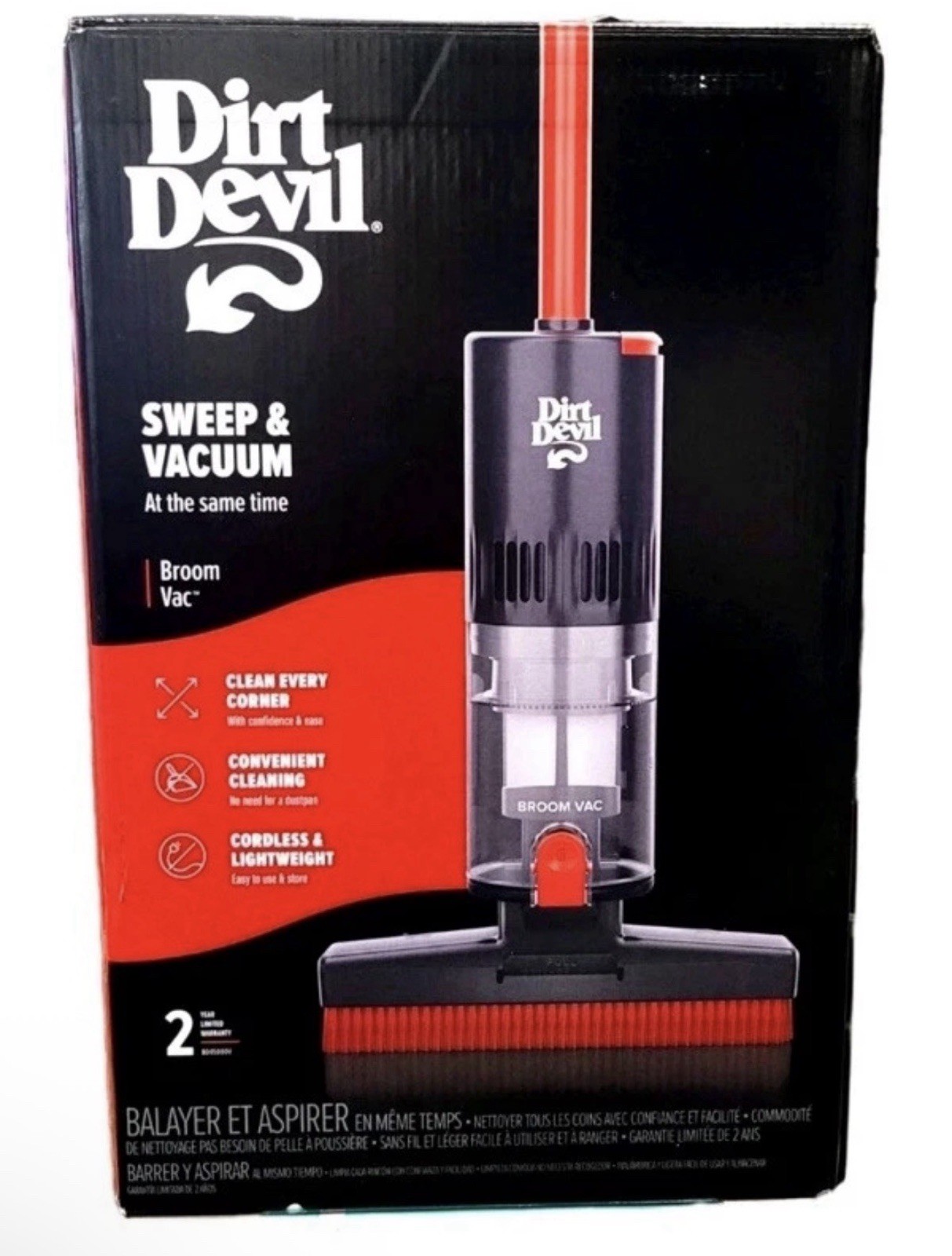 Dirt Devil Sweep & Vacuum Broom Vac – BD45000V – NEW