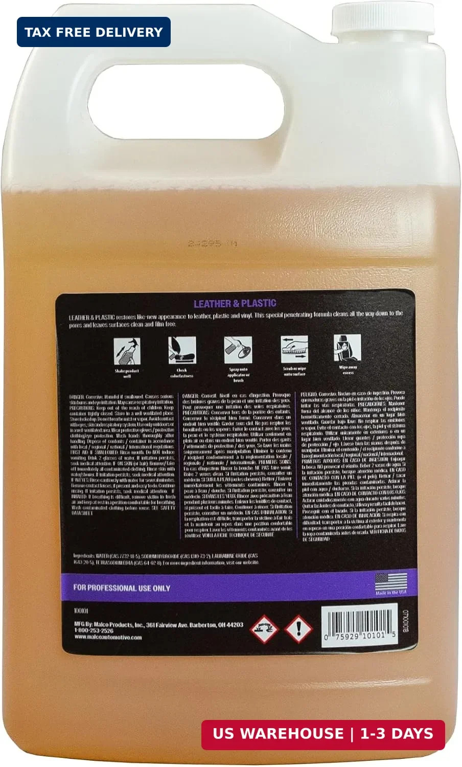 Malco Leather & Plastic Cleaner – Penetrates Deep to Remove Dirt, Grime and Oily