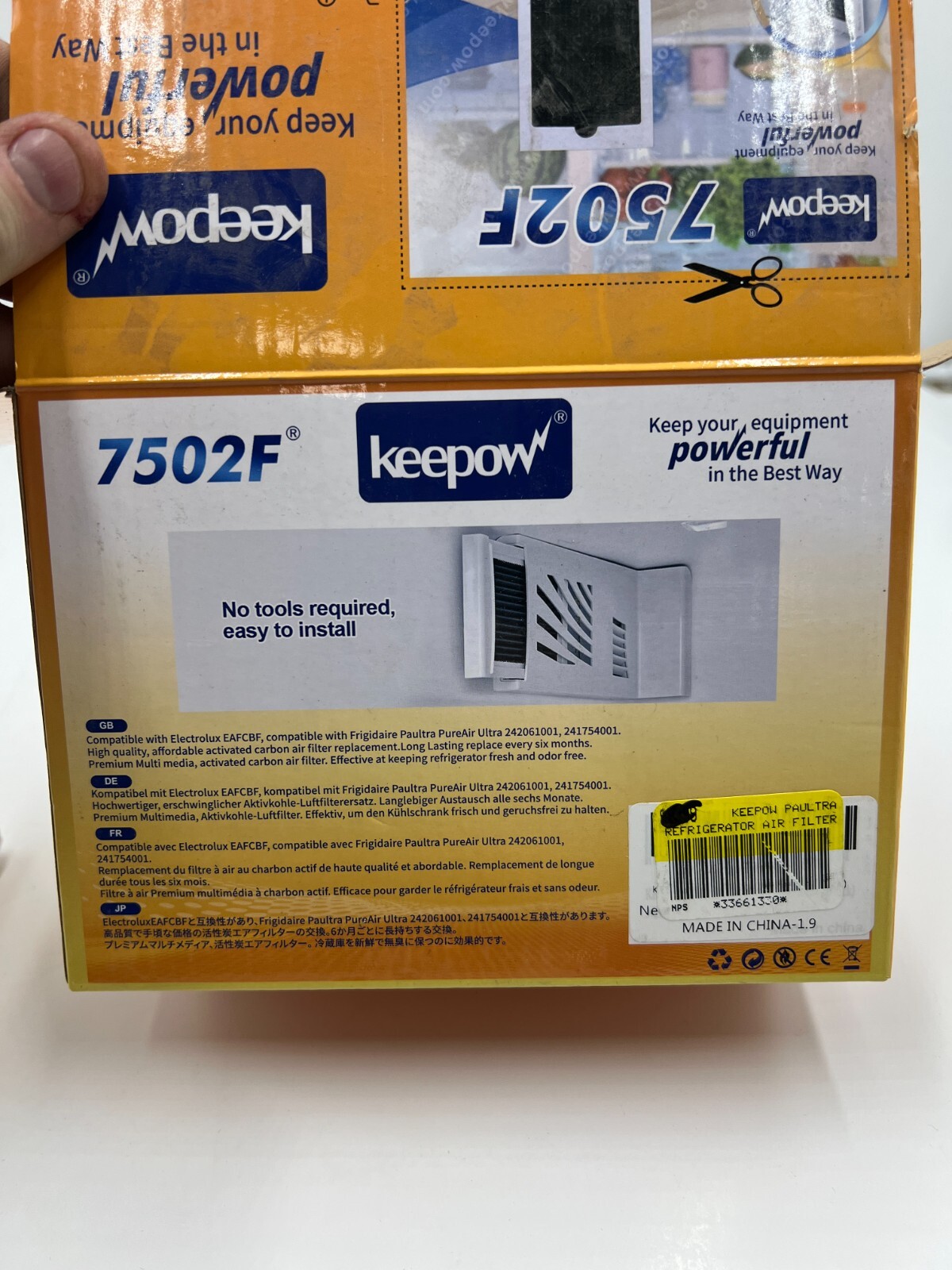 4 PACKS OF 9 KEEPOW Paultra Refrigerator Air Filter Carbon-Activated 7502F