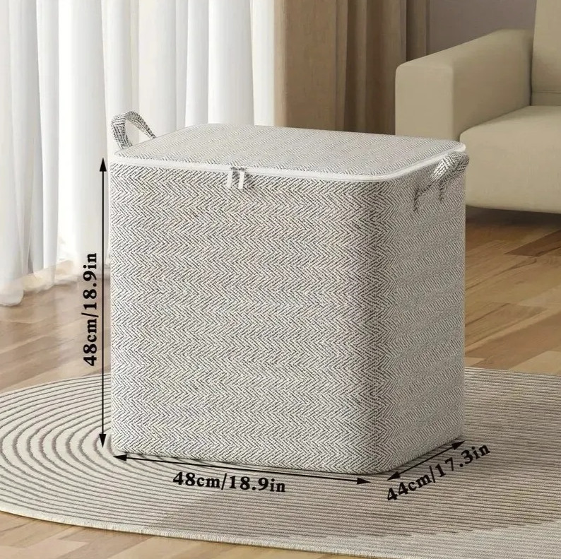 1pc Large Capacity Storage Bag Non Woven Closet Organizer Zipper – NEW