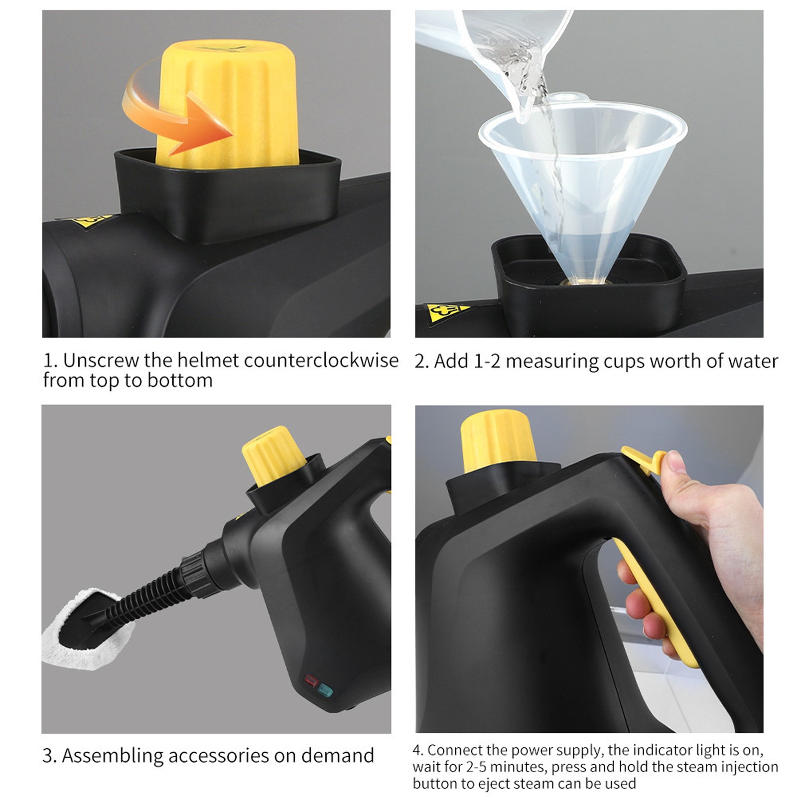 7-in-1 Handheld Steam Cleaner For Home 1000W 115℃ Temperature Quick VGID