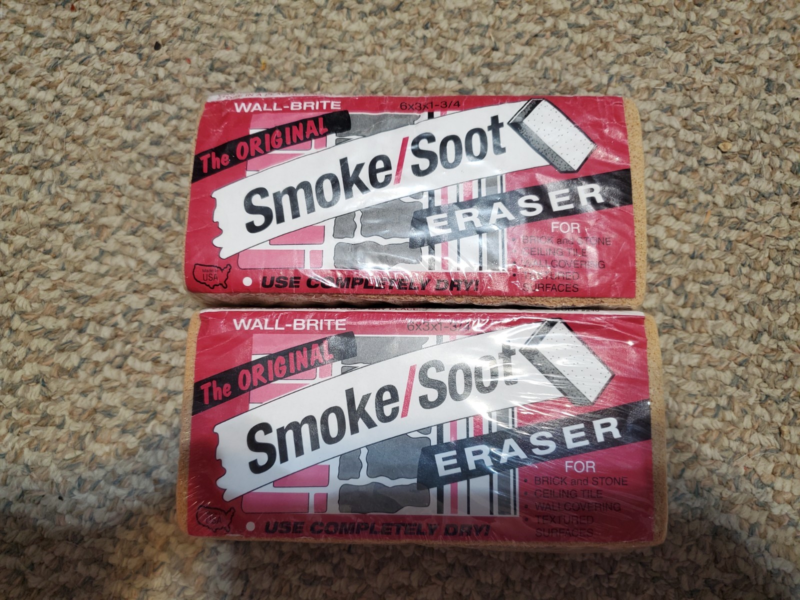 The Original Smoke/Soot Eraser New Lot Of Two See Pictures Cleans Many Surfaces