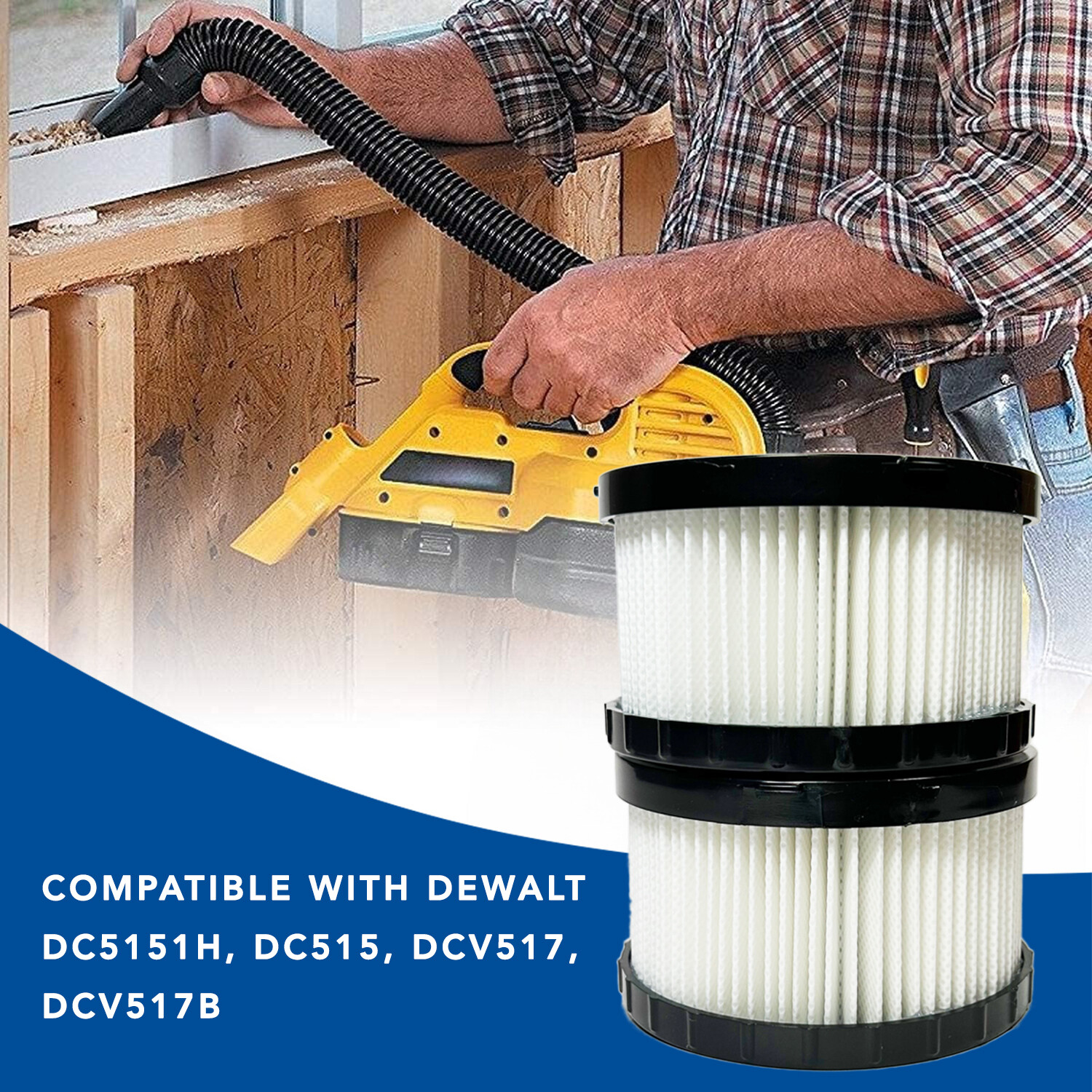 MaximalPower Filters for DEWALT 1/2 Gal. Wet Dry Vac ZU60, ZU62, ZU62C, NV150
