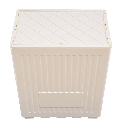 Foldable Storage Box With Wheels Removable Lid 39 × 25 × 52.5 cm Cream Yellow PP