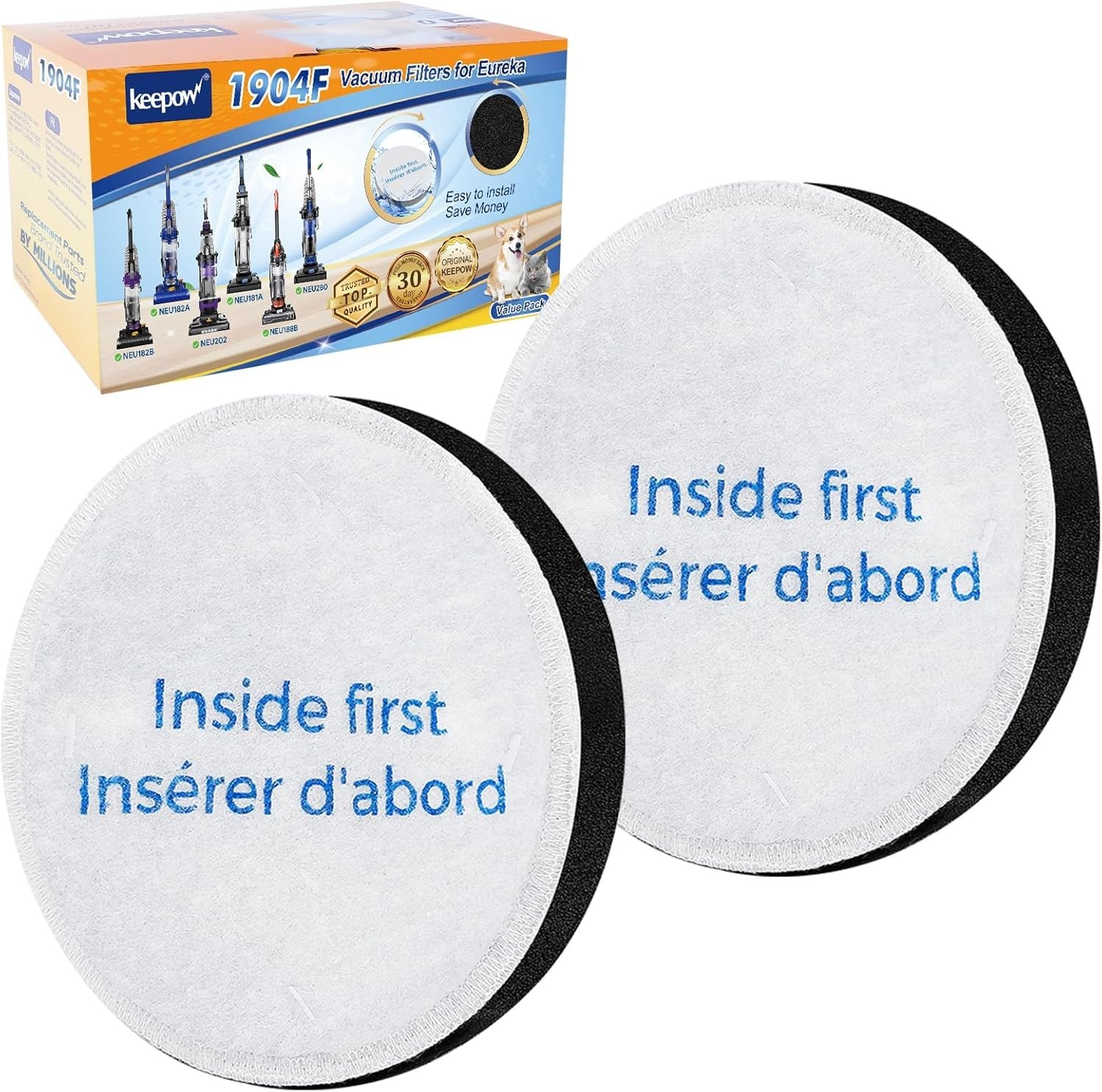 Washable HEPA Filter Set for Eureka Powerspeed | E10s, E20 Plus Compatibility