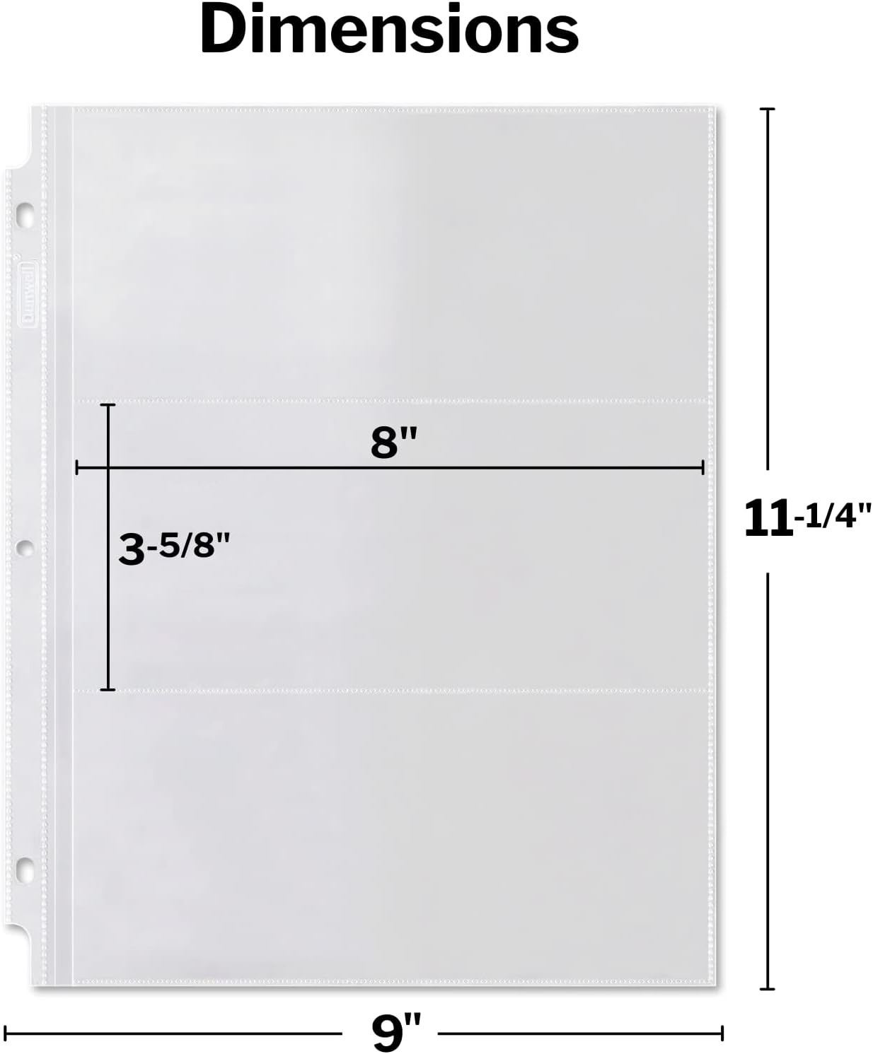 Binder Currency Sleeves for Collectors – (25 Pack), Acid-Free 3-Pocket Clear Pla