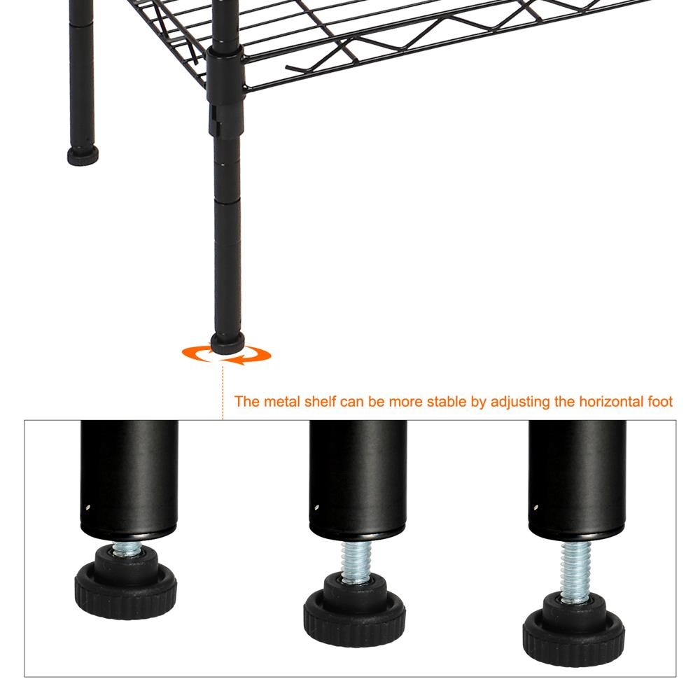 5-Tier Wire Shelves Unit Adjustable Metal Shelf Rack Kitchen Storage Organizer
