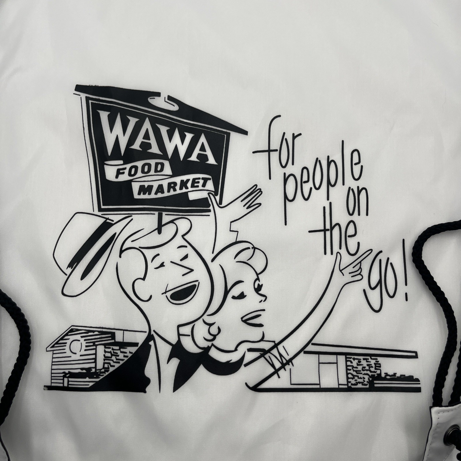 WAWA Reusable Drawstring Bag Brand New Black And White 2026